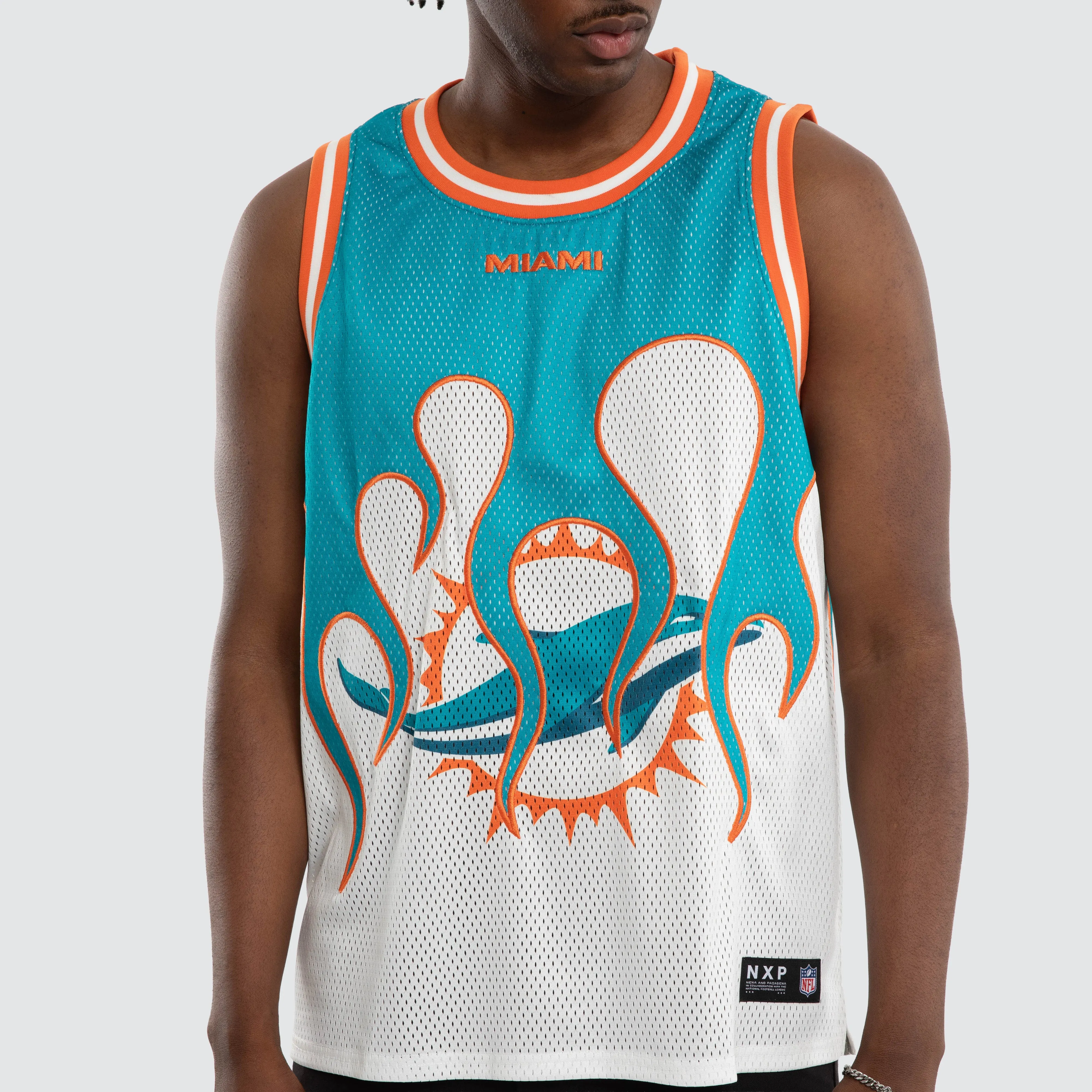 Miami Dolphins NFL Basketball Jersey Aqua/White sold by Neverland product image thumbnail 4