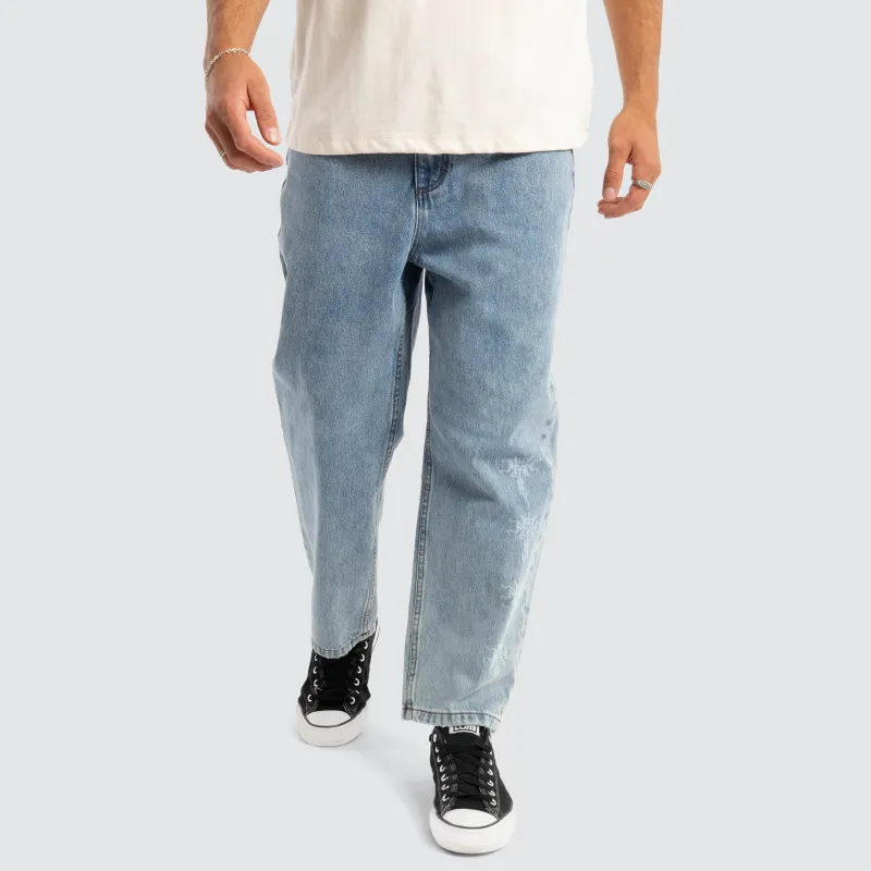 Filter Big Slacker Cropped Jeans Blue sold by Neverland