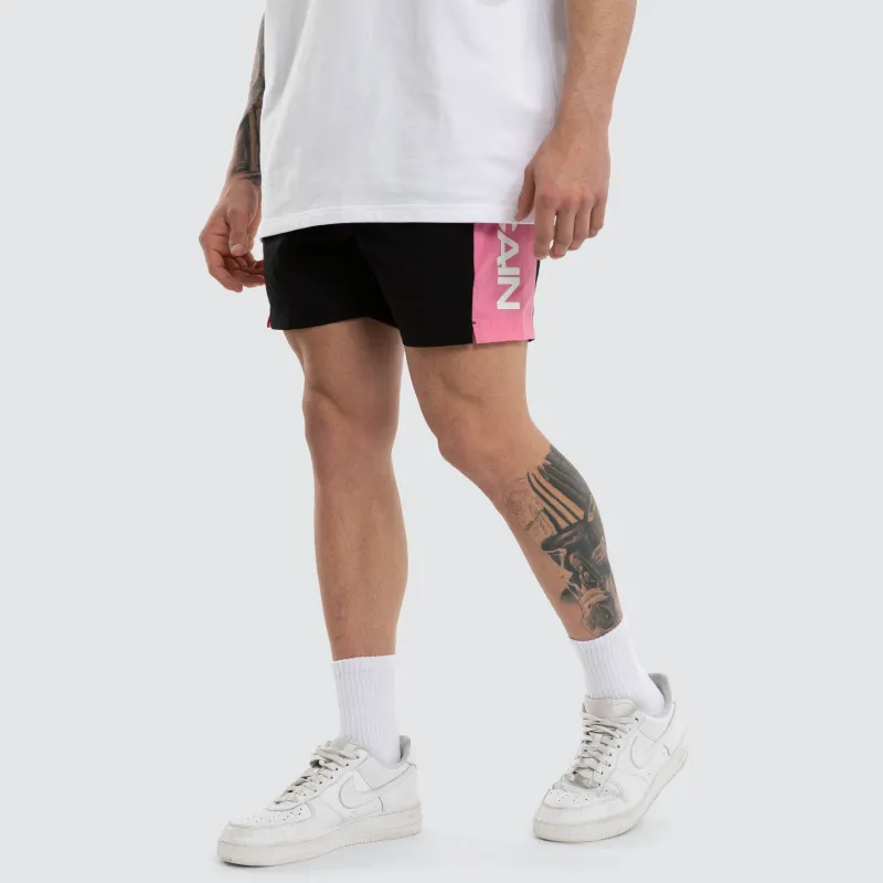 Grima Beach Short Jet Black / Hot Pink sold by Neverland