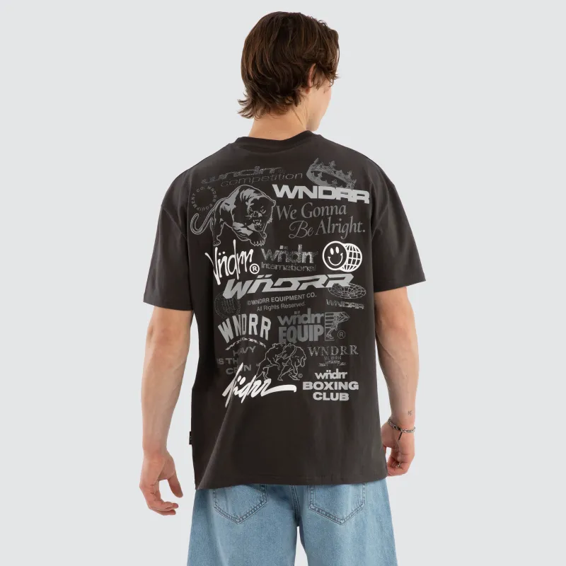 Syndicate Box Fit Tee Faded Black sold by Neverland