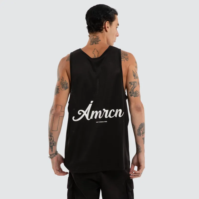 Warm Up Mesh Tank Jet Black sold by Neverland