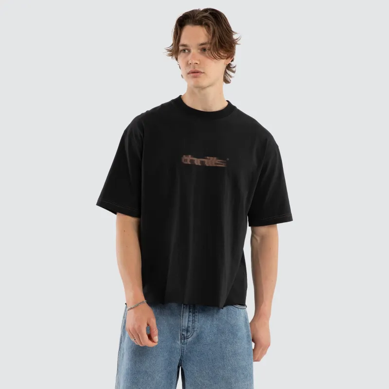Metamorphic Daze Oversize Cropped Tee Washed Black sold by Neverland