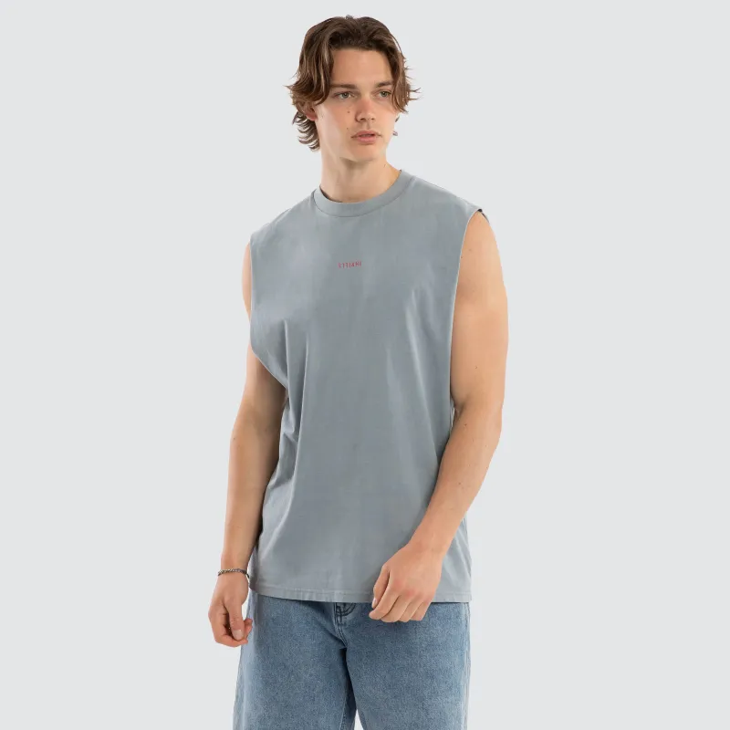 Minimal Thrills Muscle Tee Smog sold by Neverland