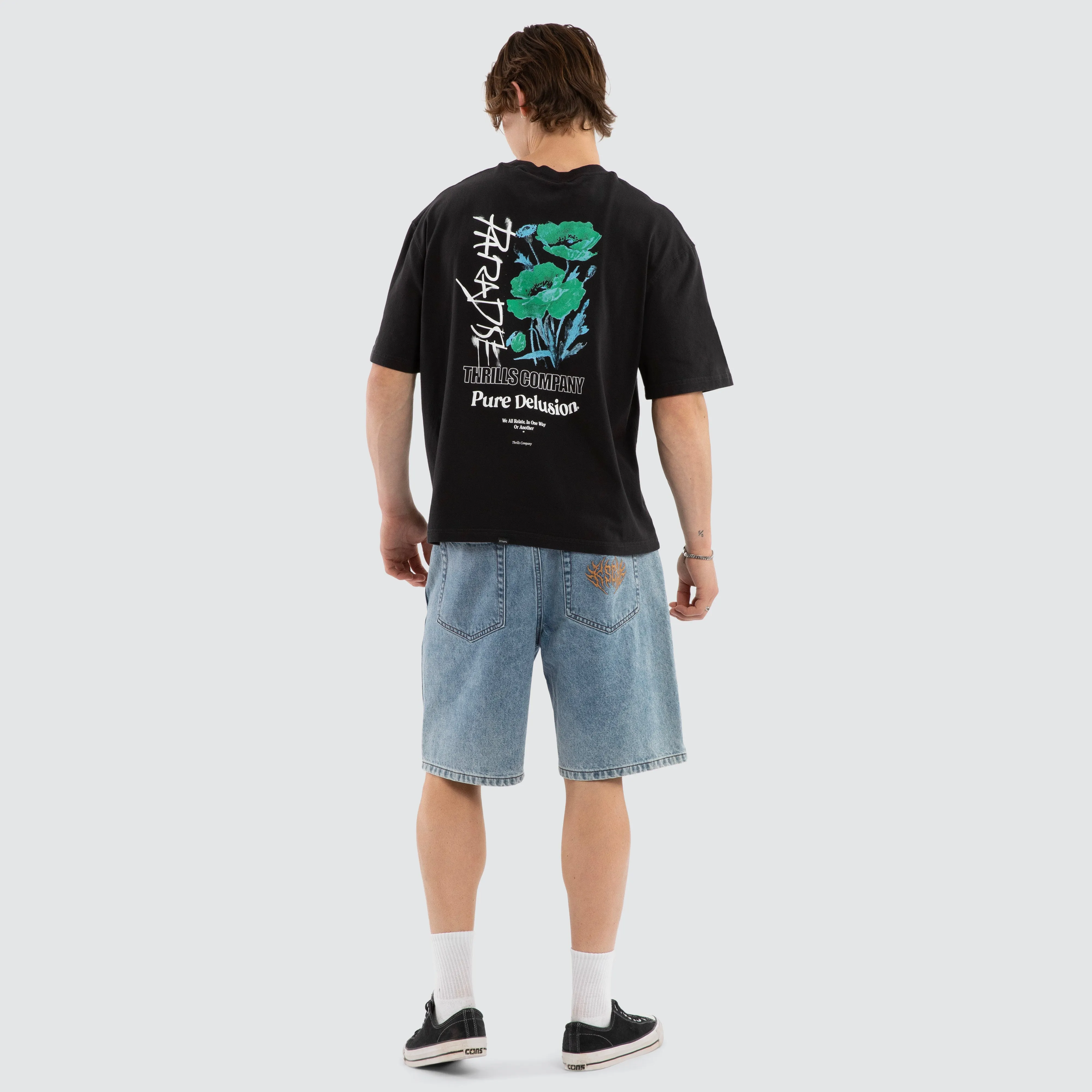 Pure Delusion Oversize Cropped Tee Faded Black sold by Neverland product image thumbnail 3
