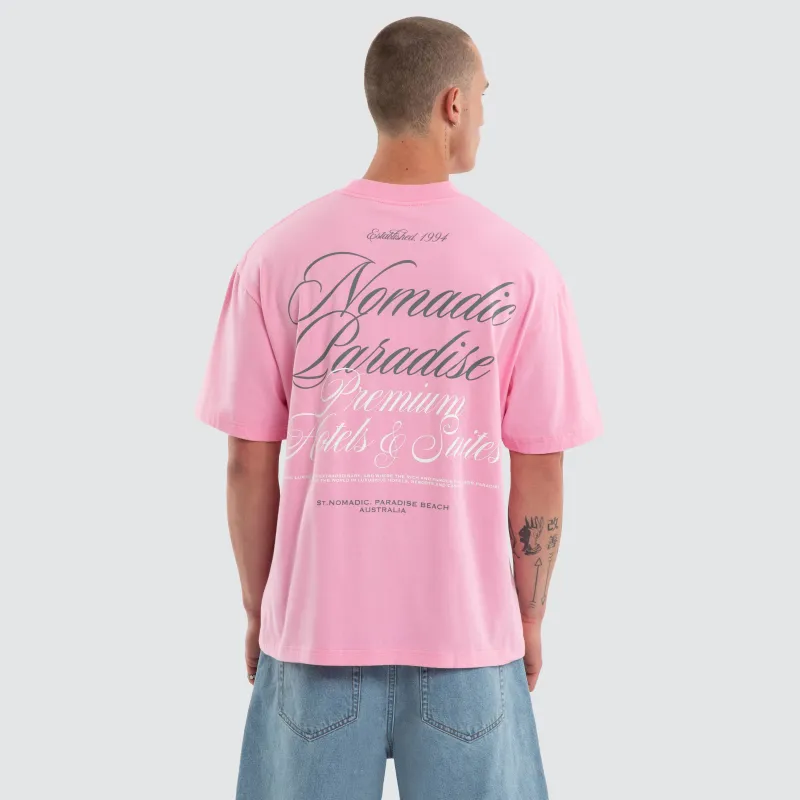 Suites Street Tee in Pink sold by Neverland