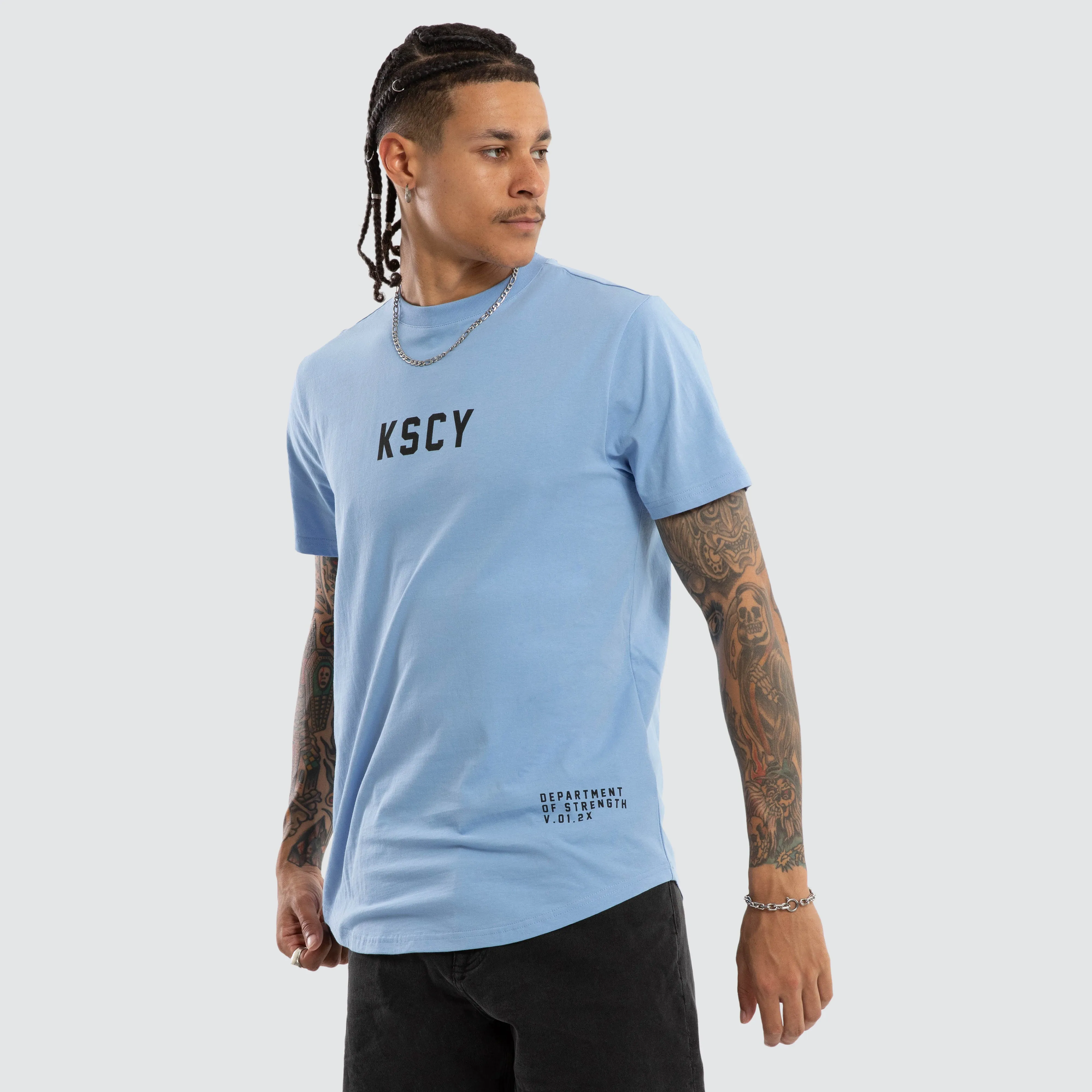 Smoke Dual Curved Tee Vista Blue / Black sold by Neverland product image thumbnail 4