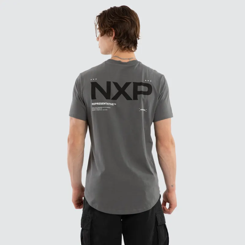 Crime Dual Curved Tee Charcoal sold by Neverland