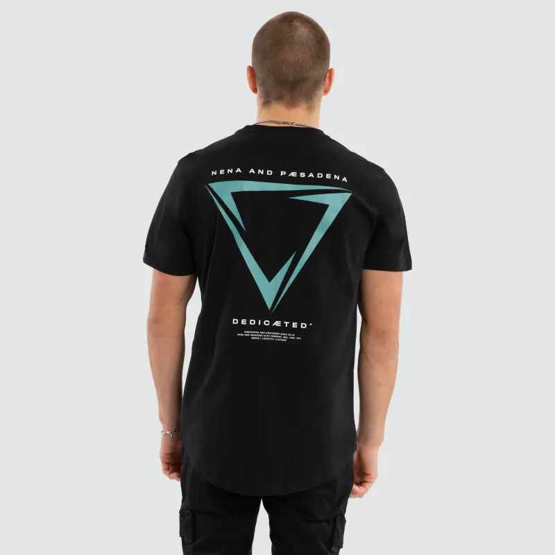 Inevitable Dual Curved Tee Jet Black sold by Neverland