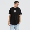 Tryley Dual Curved Tee Jet Black sold by Neverland