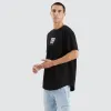 Tryley Dual Curved Tee Jet Black sold by Neverland