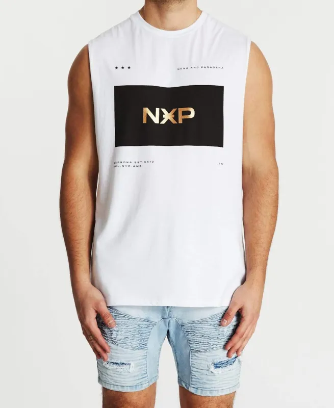 Solitary Scoop Back Muscle Tee White sold by Neverland
