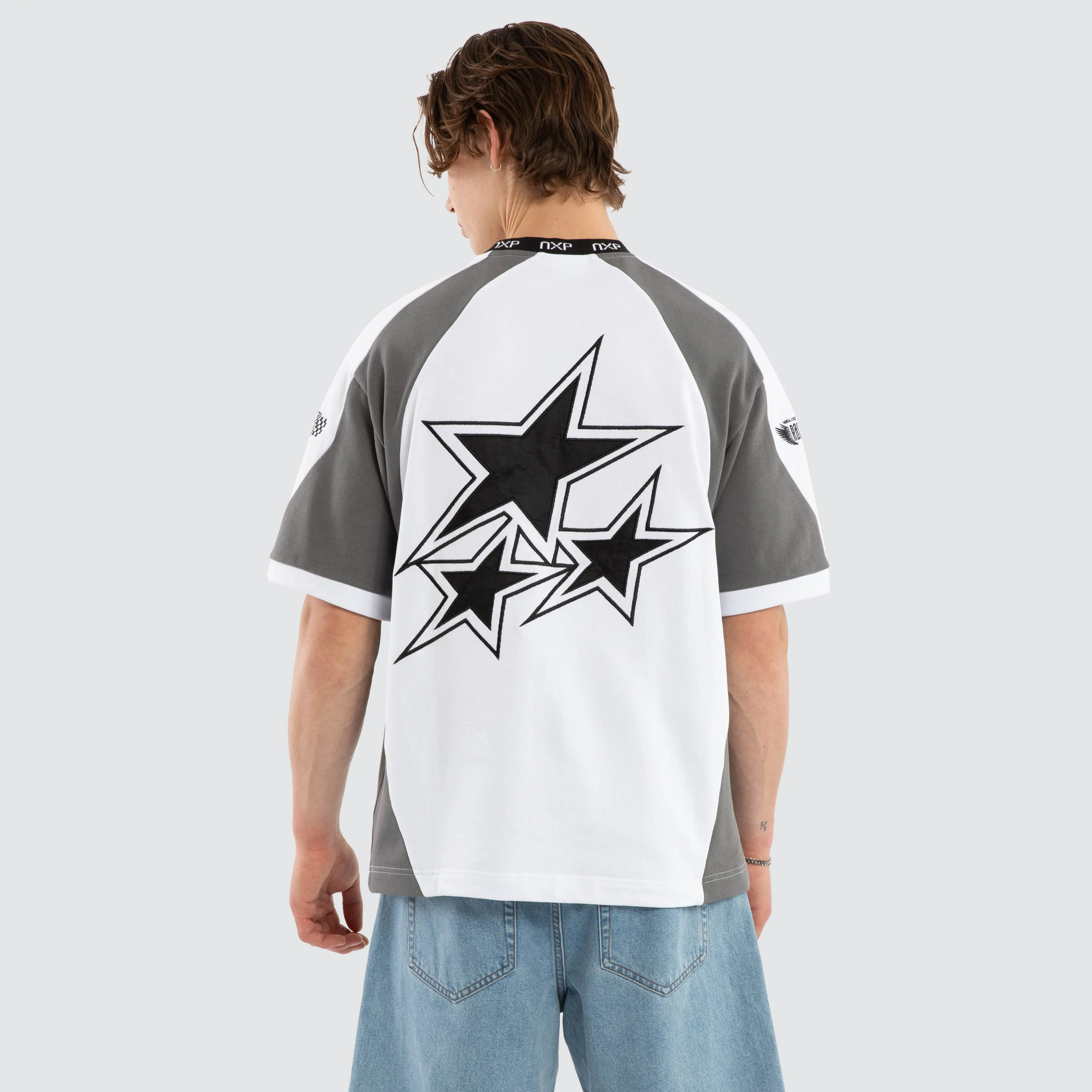 Legend Loopback Oversized Tee White / Charcoal sold by Neverland product image thumbnail 4