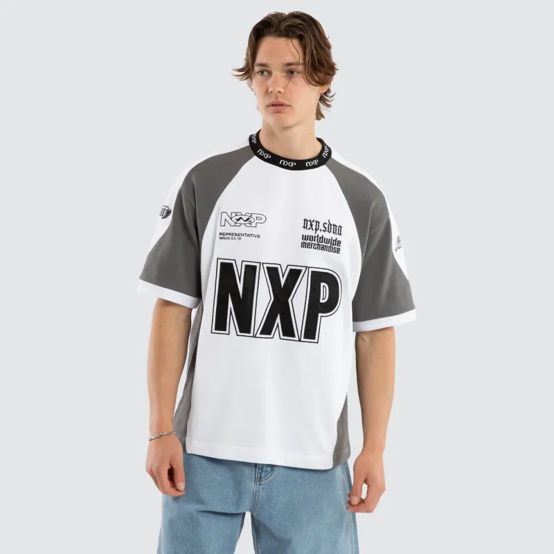 Legend Loopback Oversized Tee White / Charcoal sold by Neverland