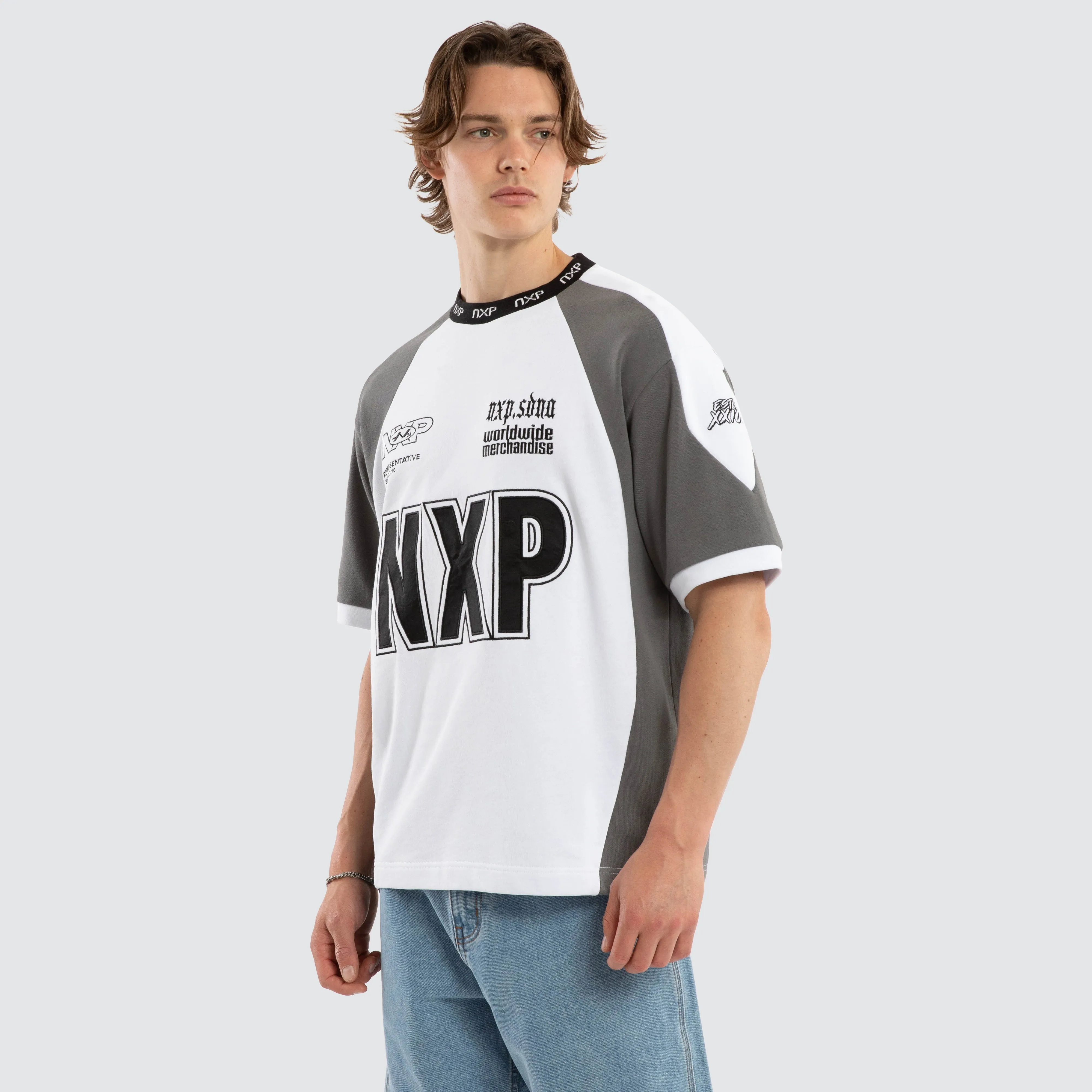 Legend Loopback Oversized Tee White / Charcoal sold by Neverland product image thumbnail 2