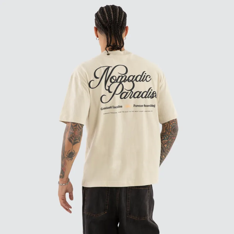 Palm Street Tee Oatmeal sold by Neverland