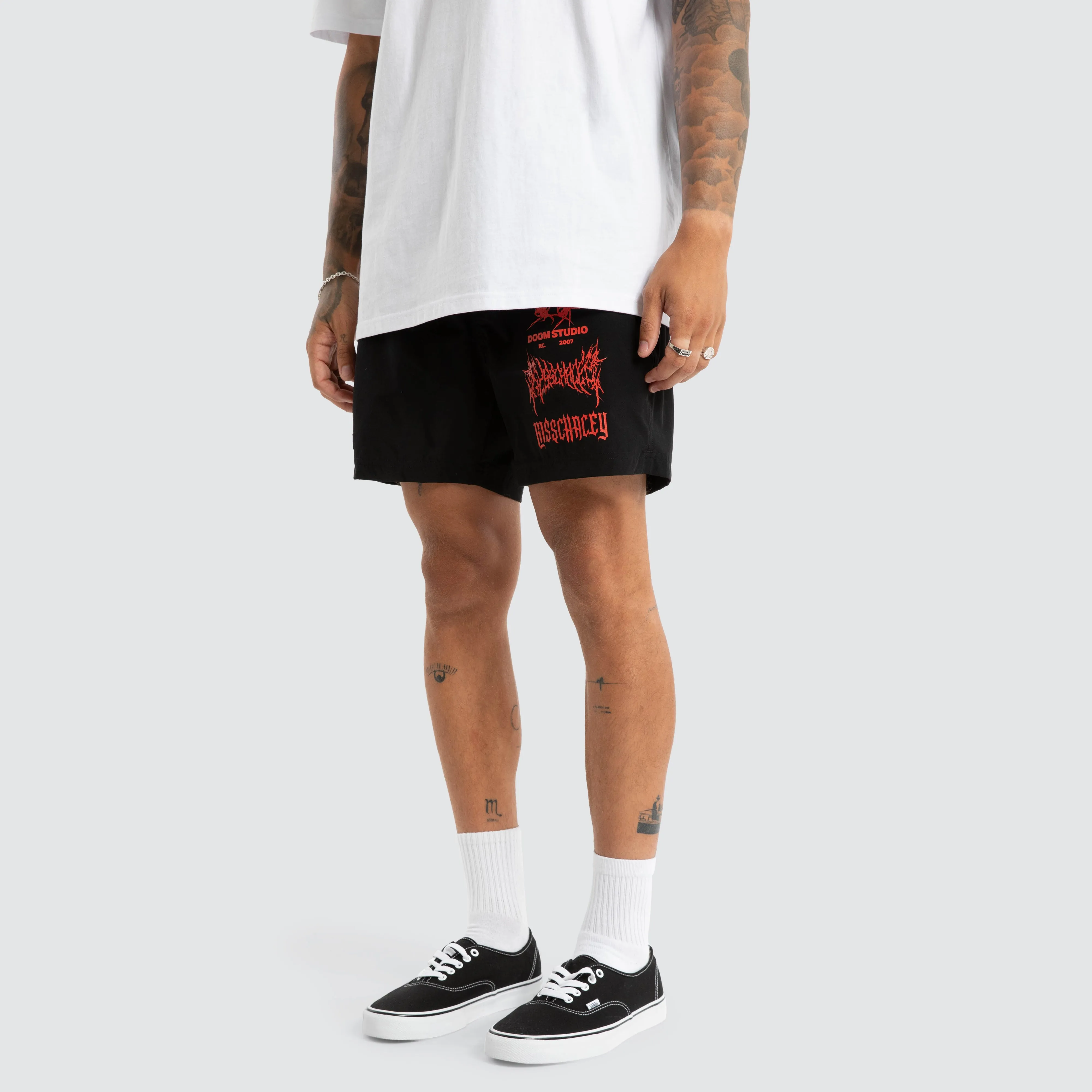 Doom Beach Short Jet Black sold by Neverland