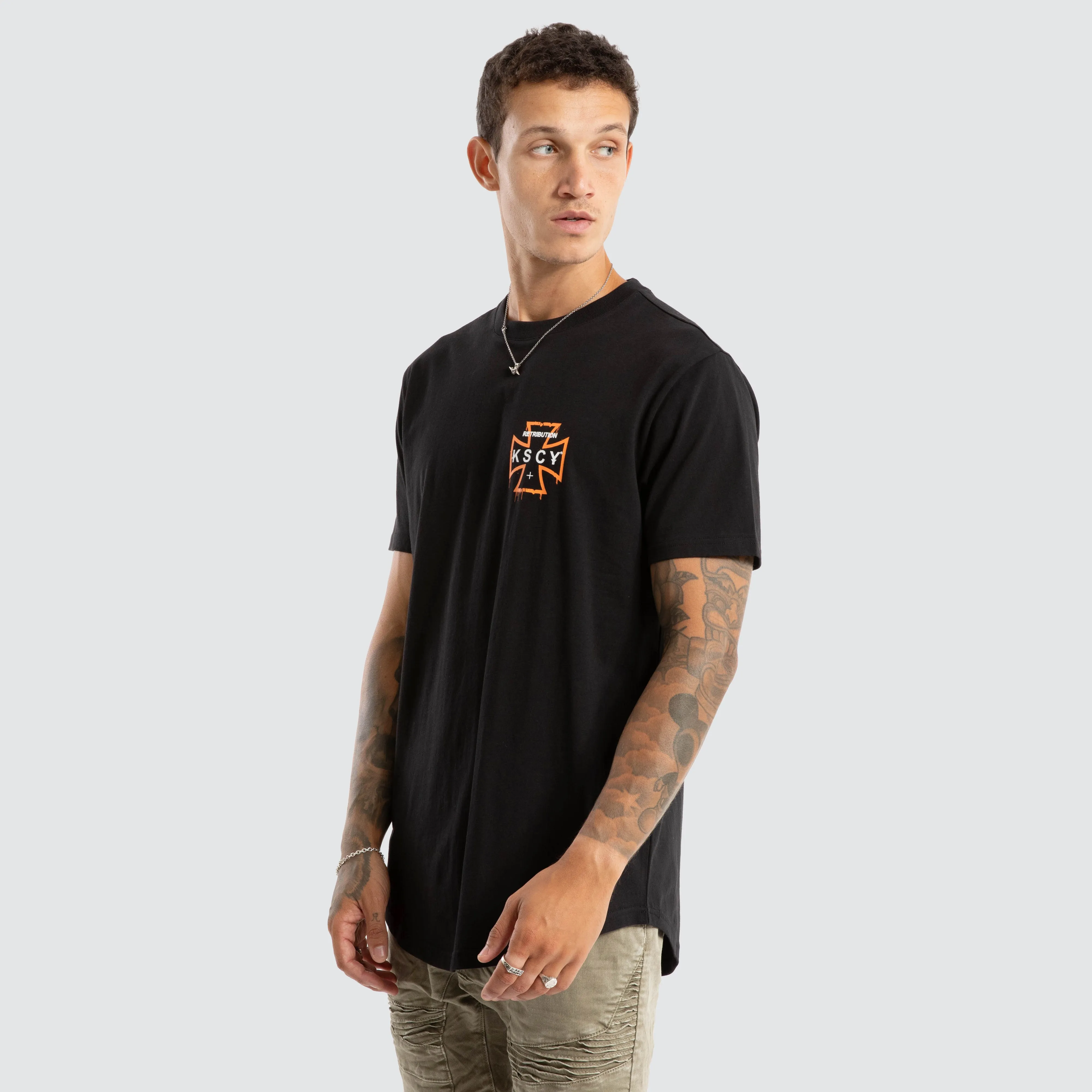 Retribution Dual Curved Tee Jet Black sold by Neverland product image thumbnail 4