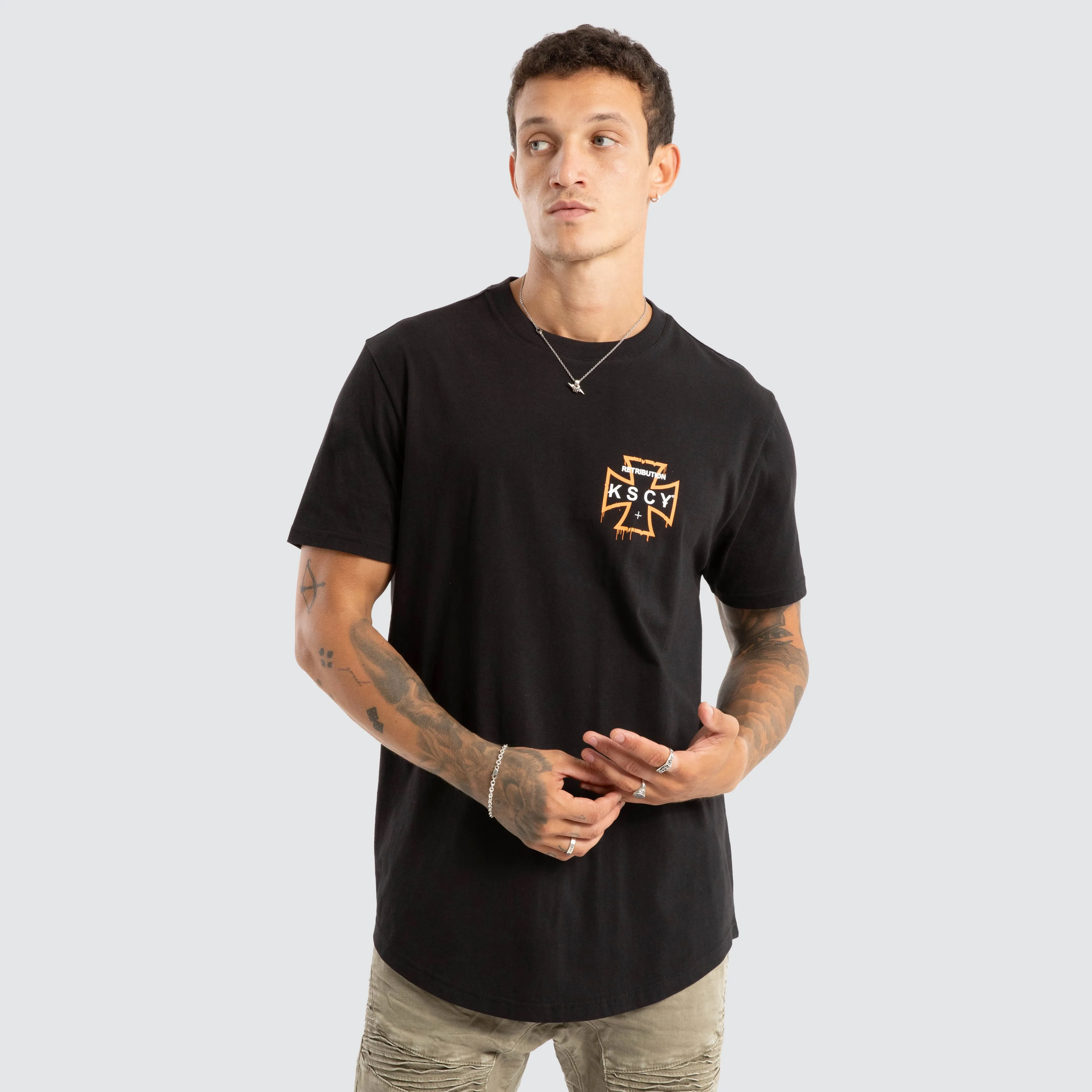 Retribution Dual Curved Tee Jet Black sold by Neverland product image thumbnail 3