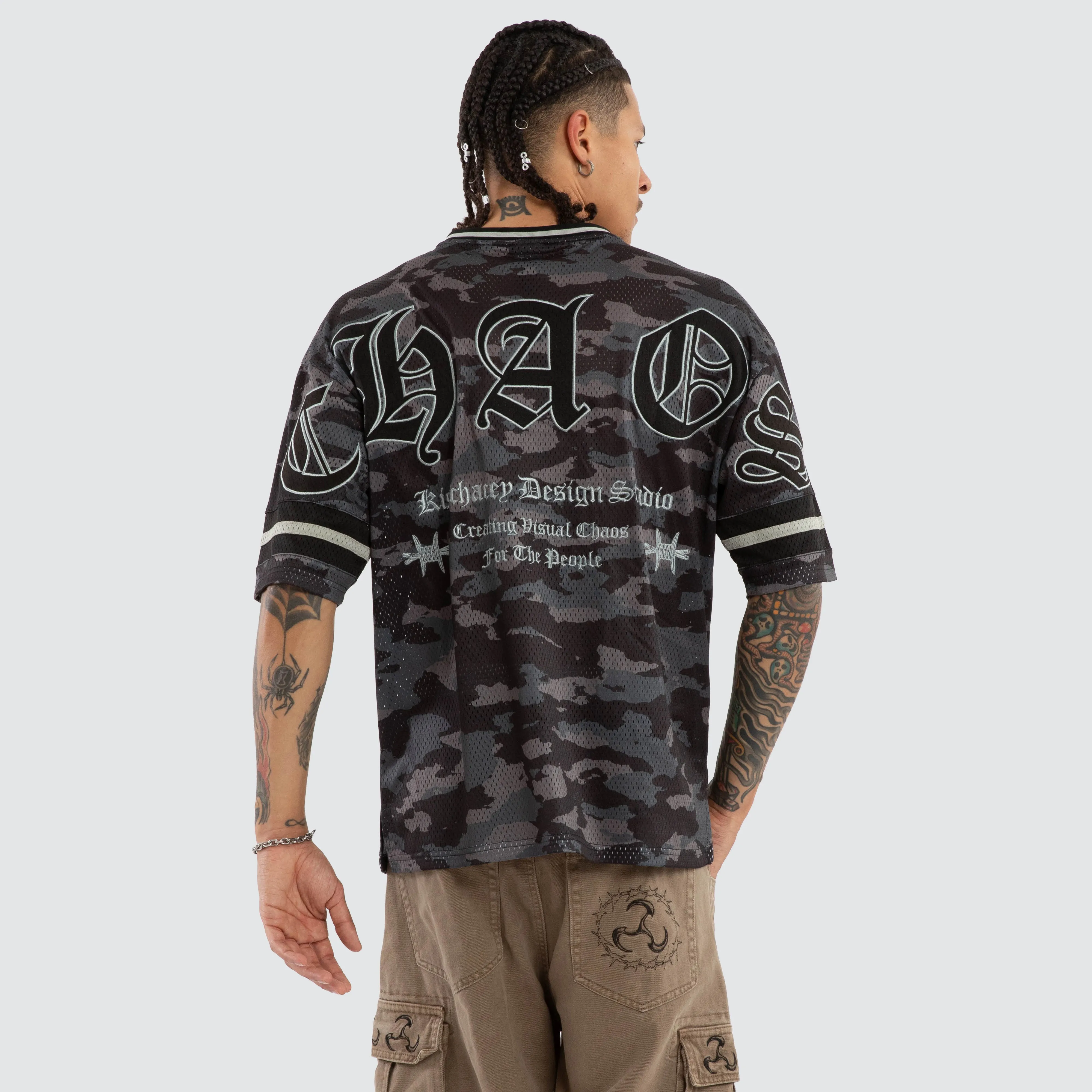 Pierced Football Jersey Black Camo sold by Neverland