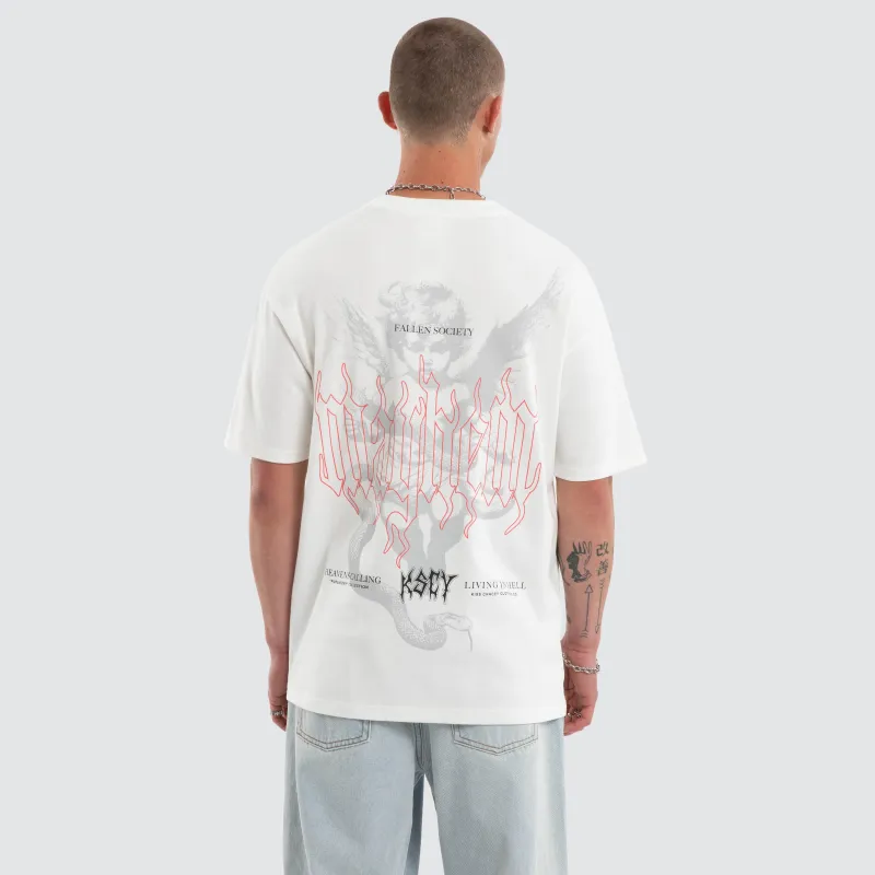 Fallen Box Fit Tee Natural White sold by Neverland