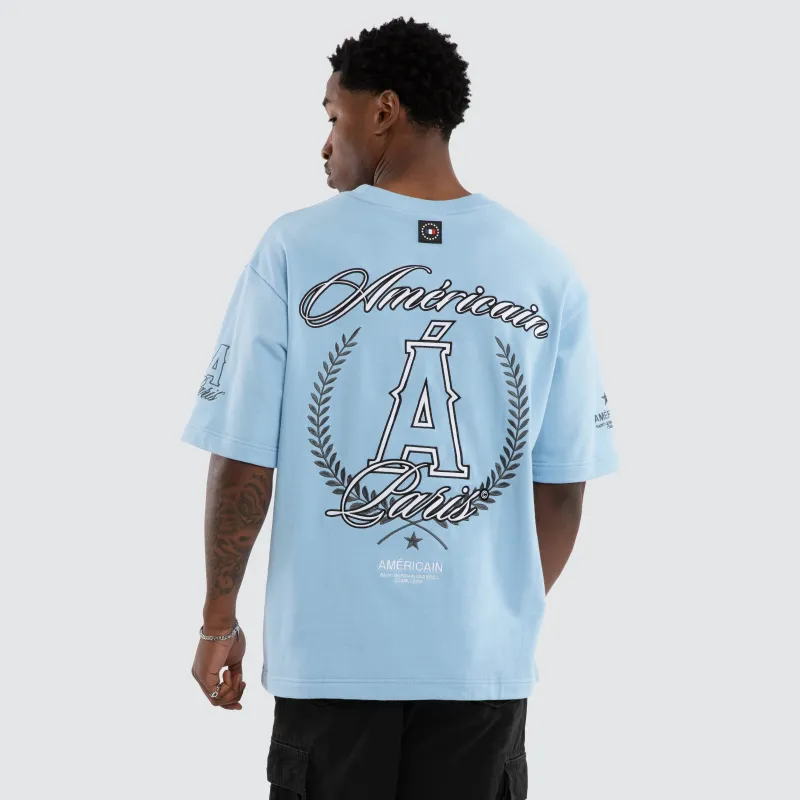 Crest Loopback Oversized Tee Placid Blue sold by Neverland