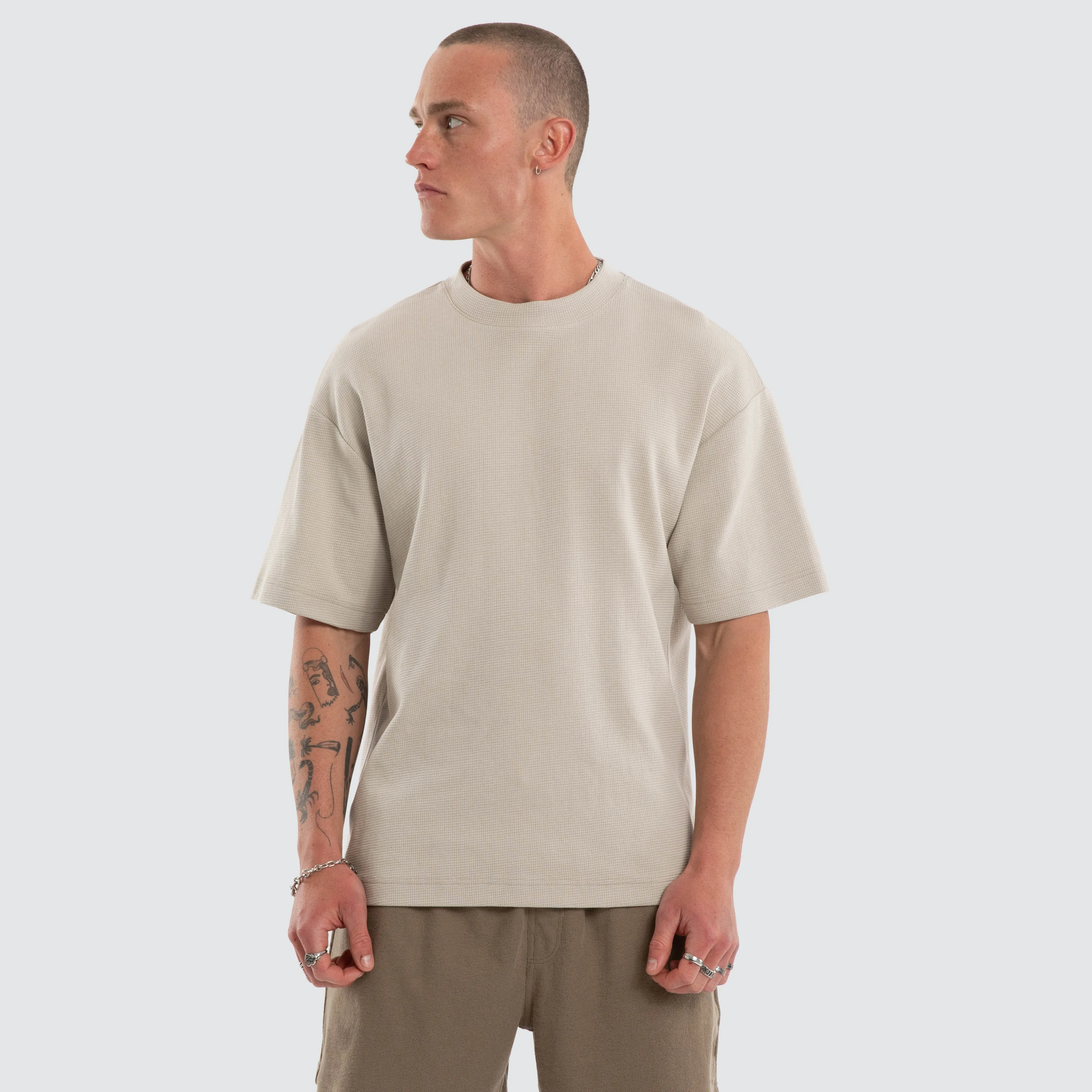 Micro Waffle Street Tee Dove sold by Neverland