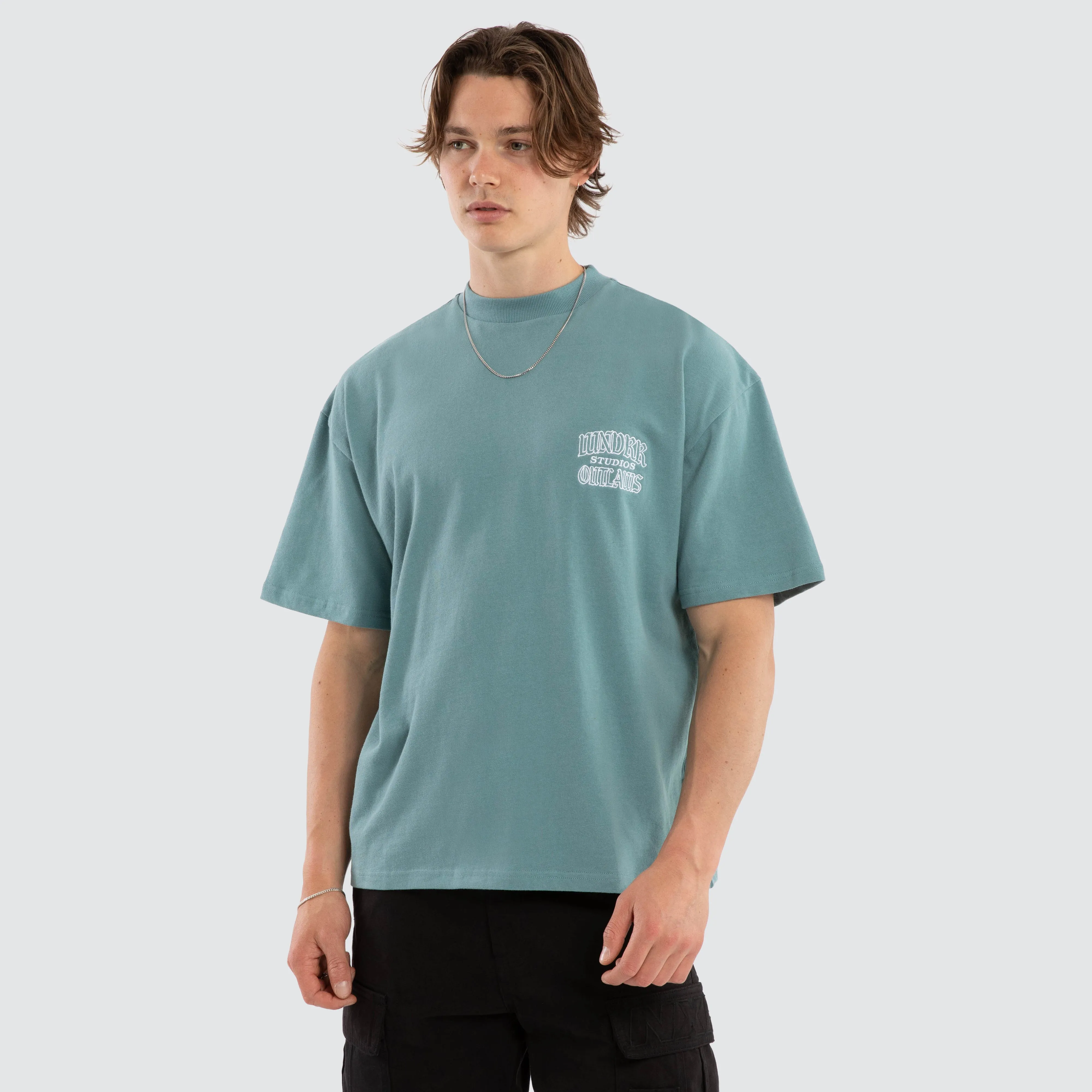Outlaws Heavy Weight Tee Dusk Blue sold by Neverland product image thumbnail 3