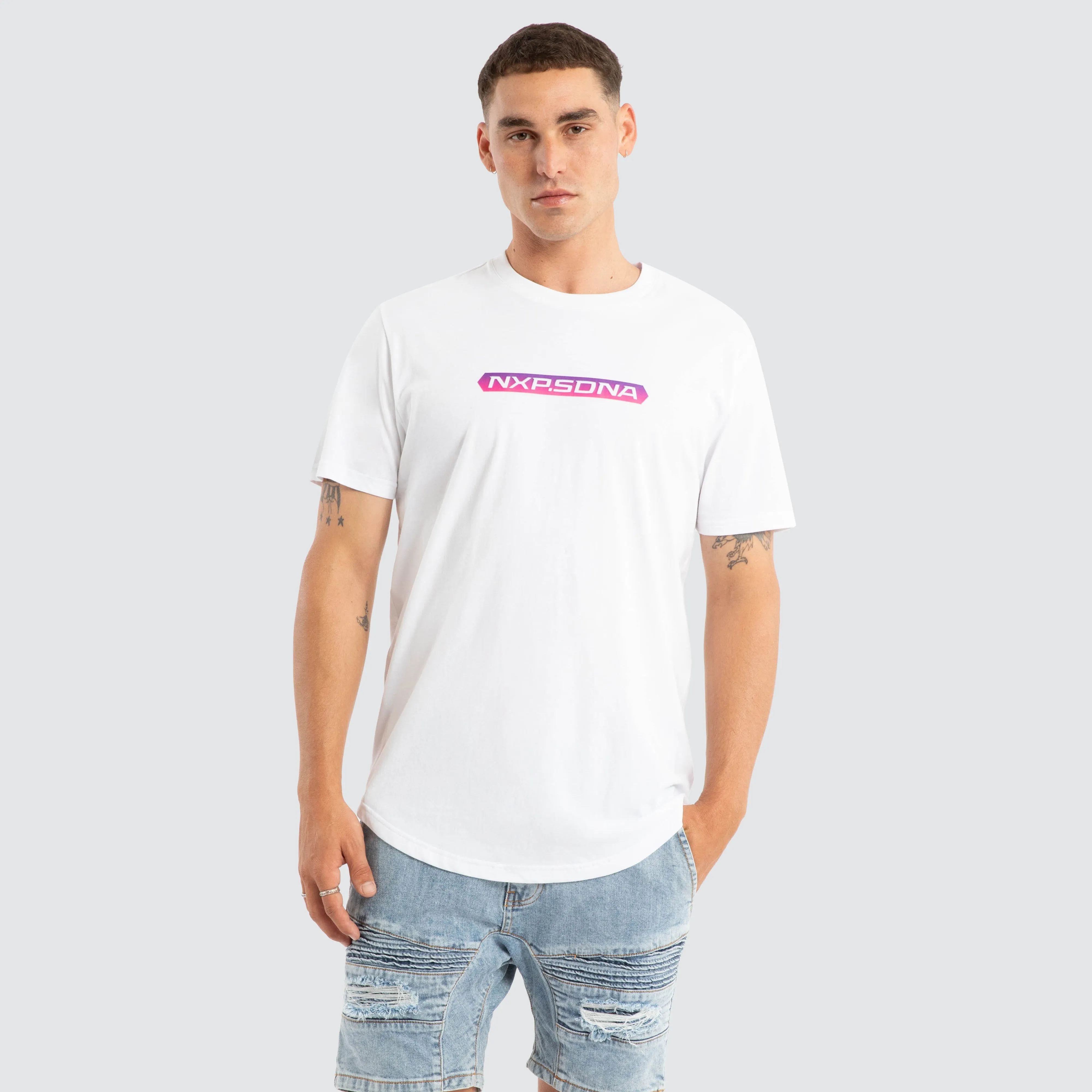 Score Dual Curved Tee White sold by Neverland product image thumbnail 3