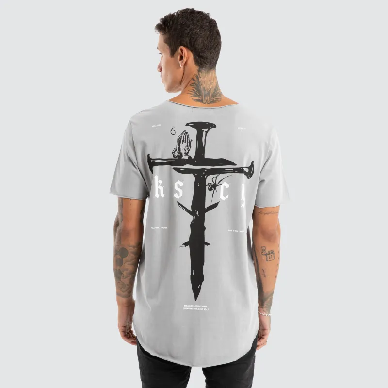 Made of Iron Raw Neck Tee Pigment Alloy sold by Neverland