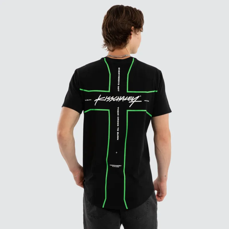 Crossover Dual Curved Tee Jet Black sold by Neverland