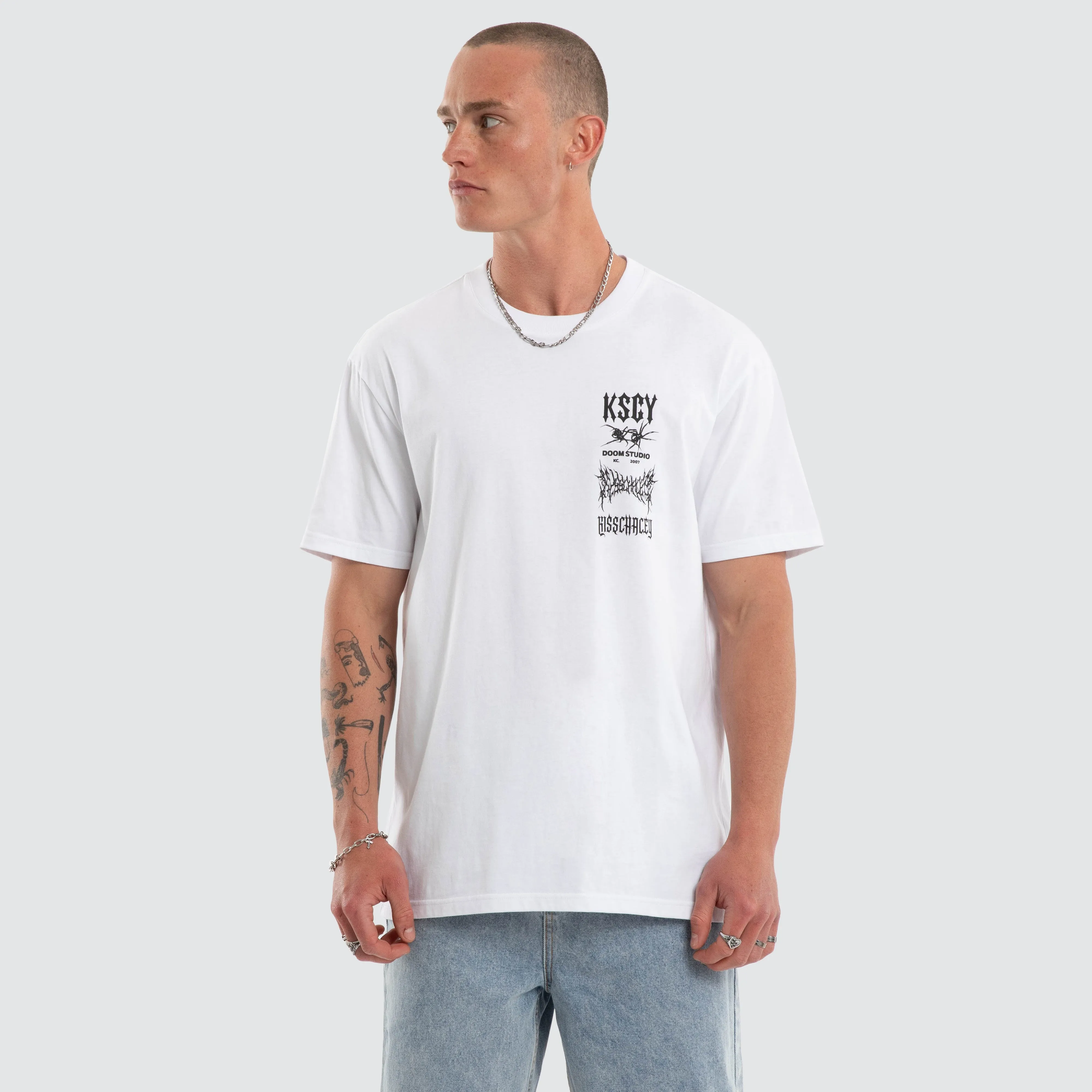 Frontier Relaxed Tee White sold by Neverland