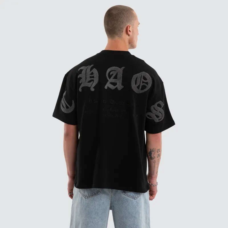 Crowned Loopback Street Tee Jet Black sold by Neverland