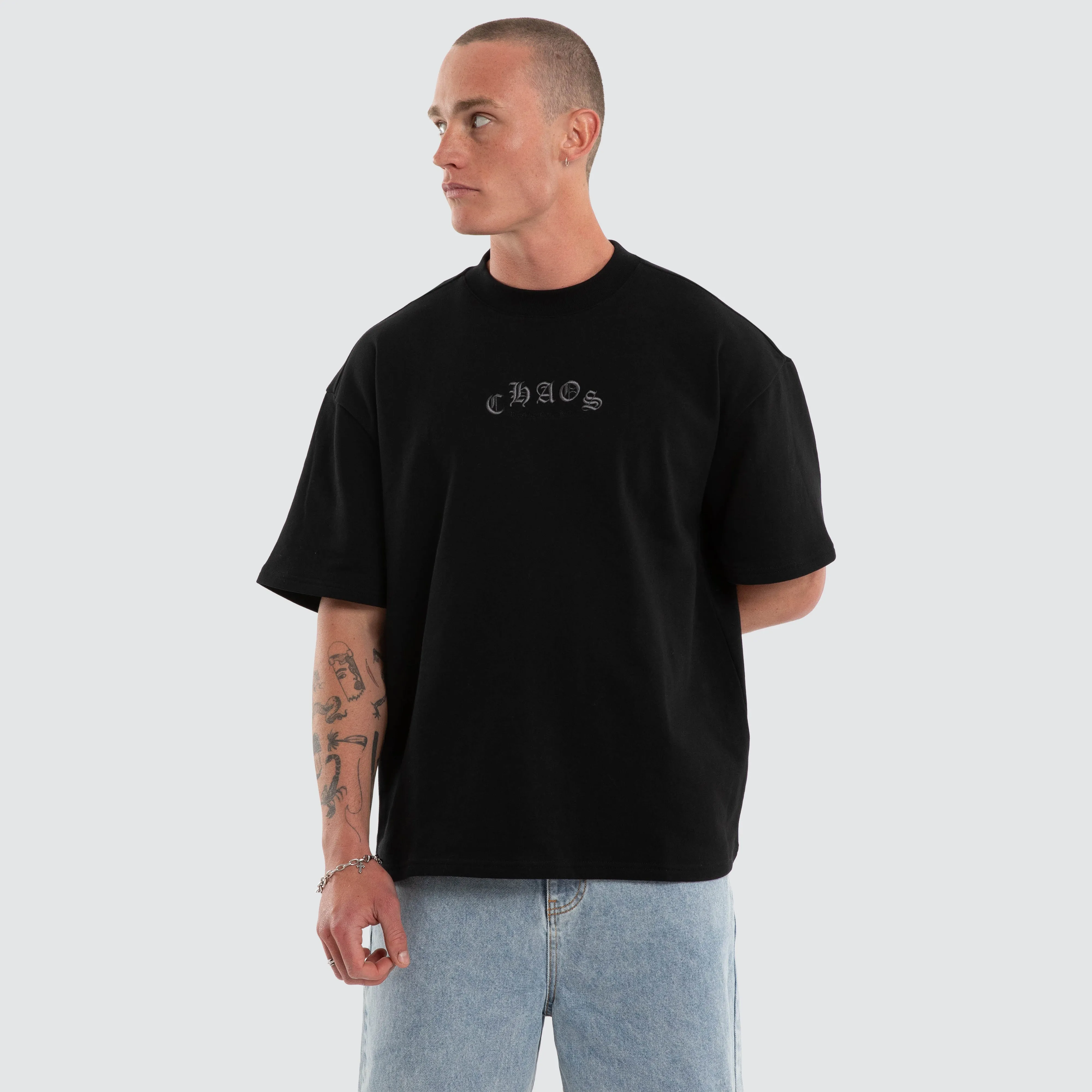 Crowned Loopback Street Tee Jet Black sold by Neverland product image thumbnail 3