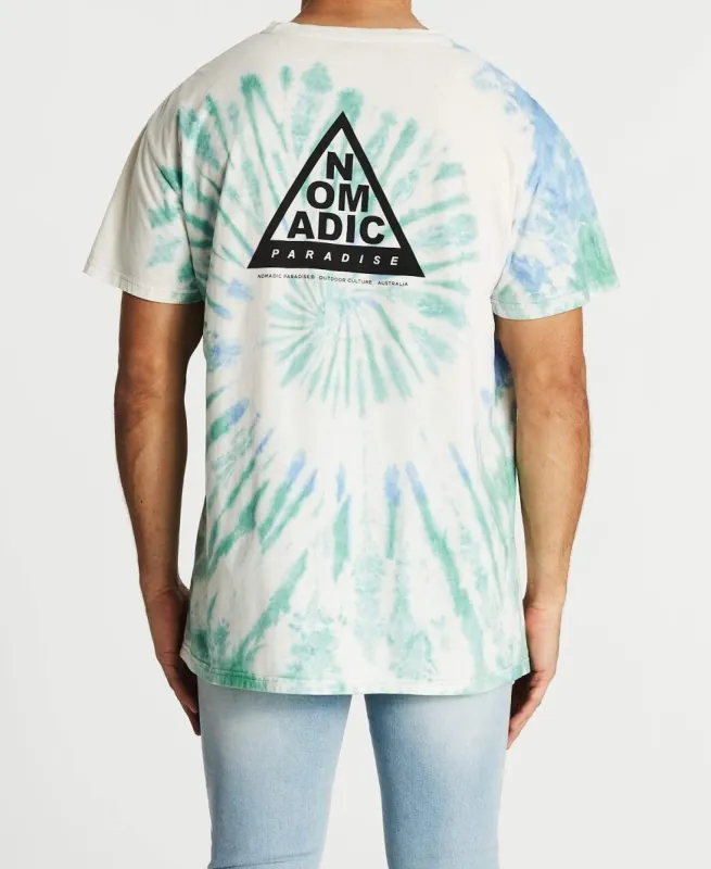 Spiral Relaxed T-Shirt Tie Dye Blue sold by Neverland