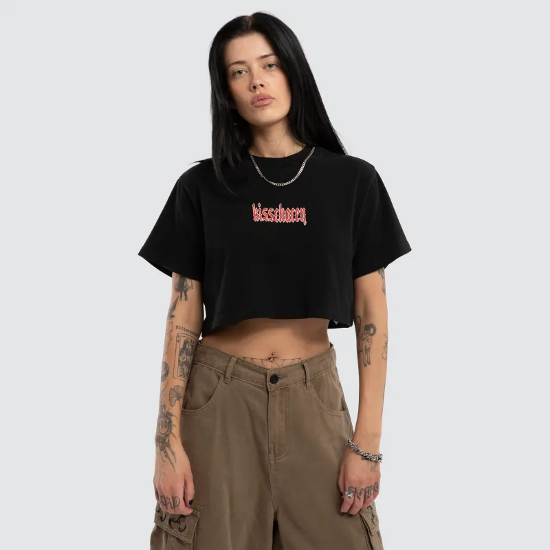 Shadow Crop Tee Jet Black sold by Neverland