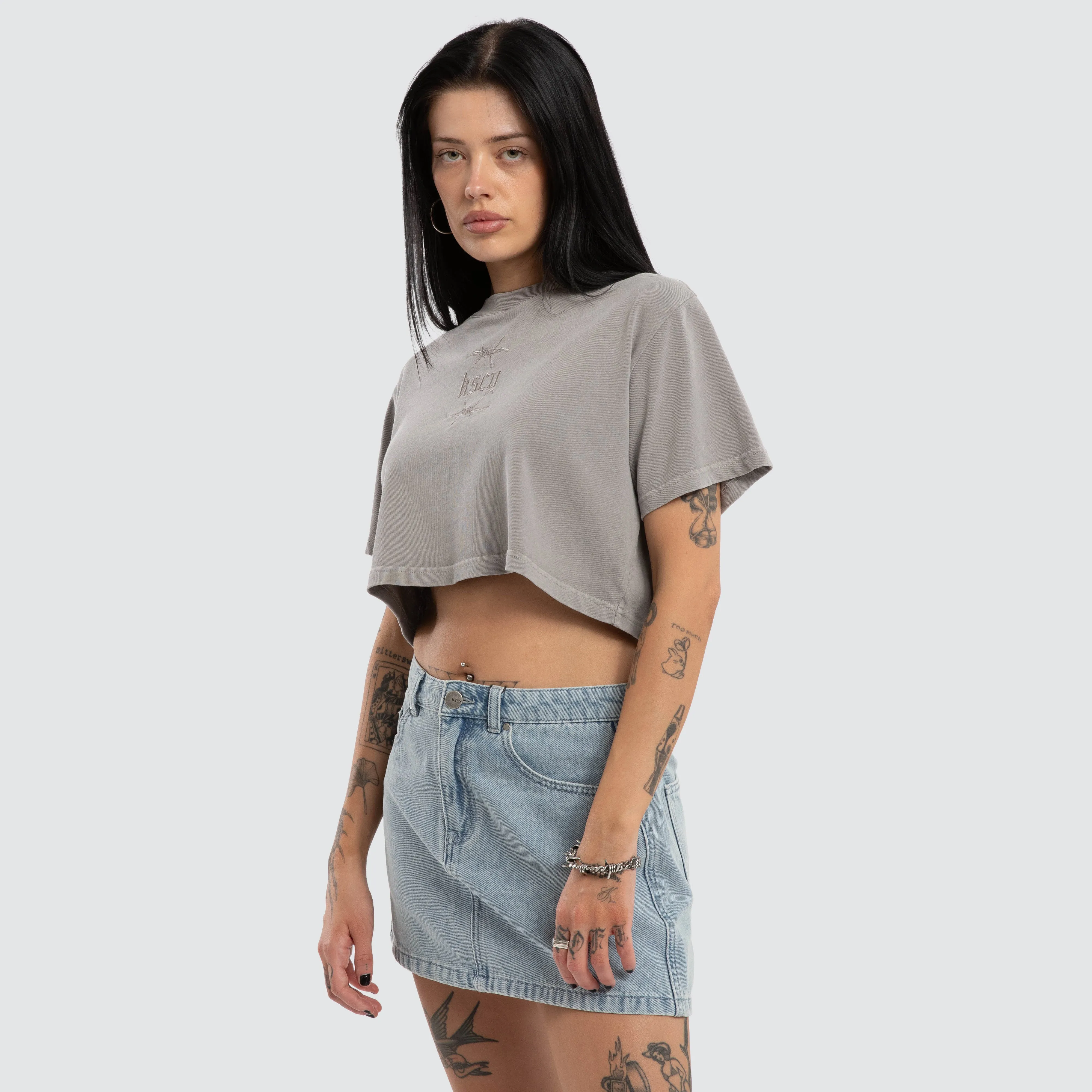 Raven Crop Tee Pigment Alloy sold by Neverland product image thumbnail 2