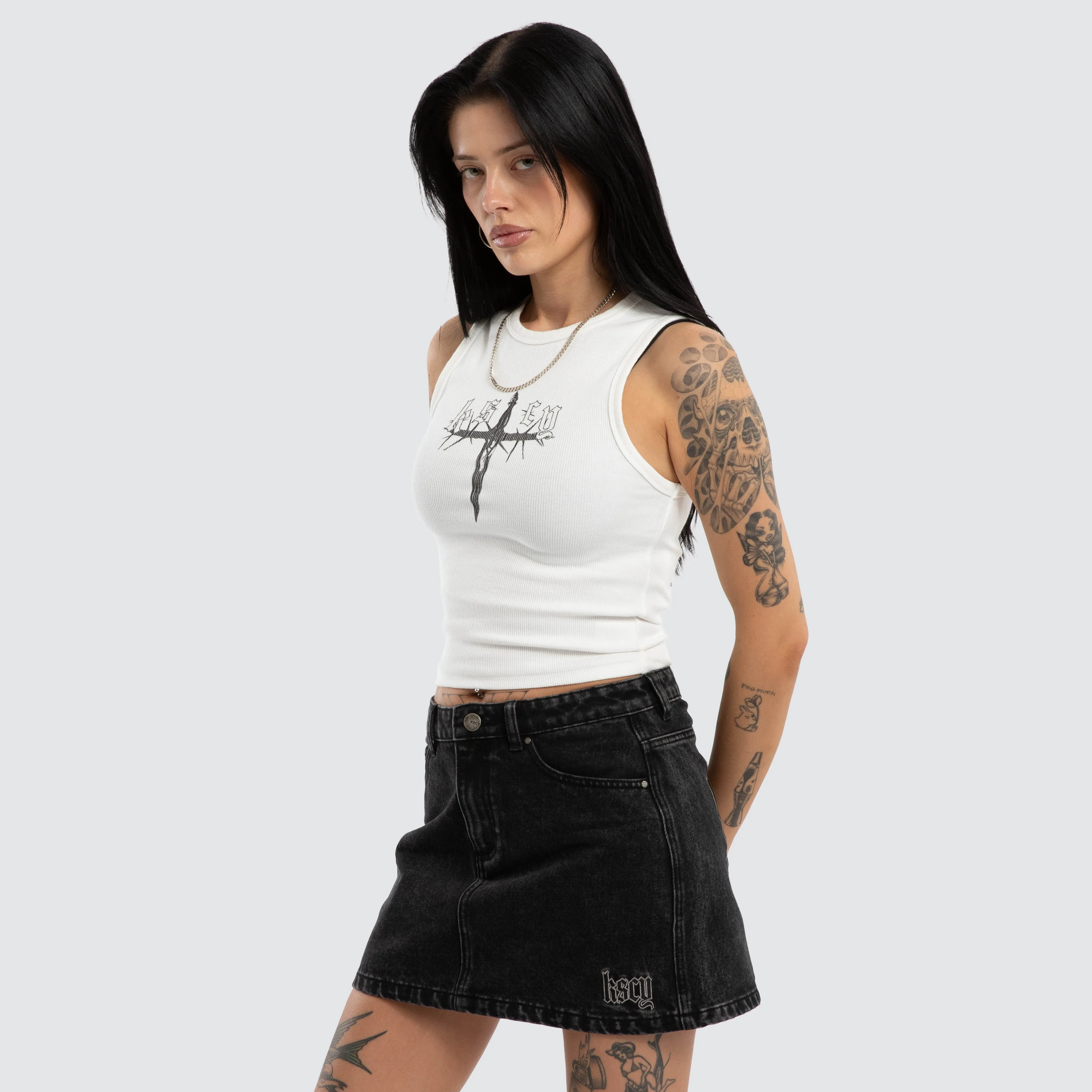 Lilith Rib Tank Natural White sold by Neverland product image thumbnail 3
