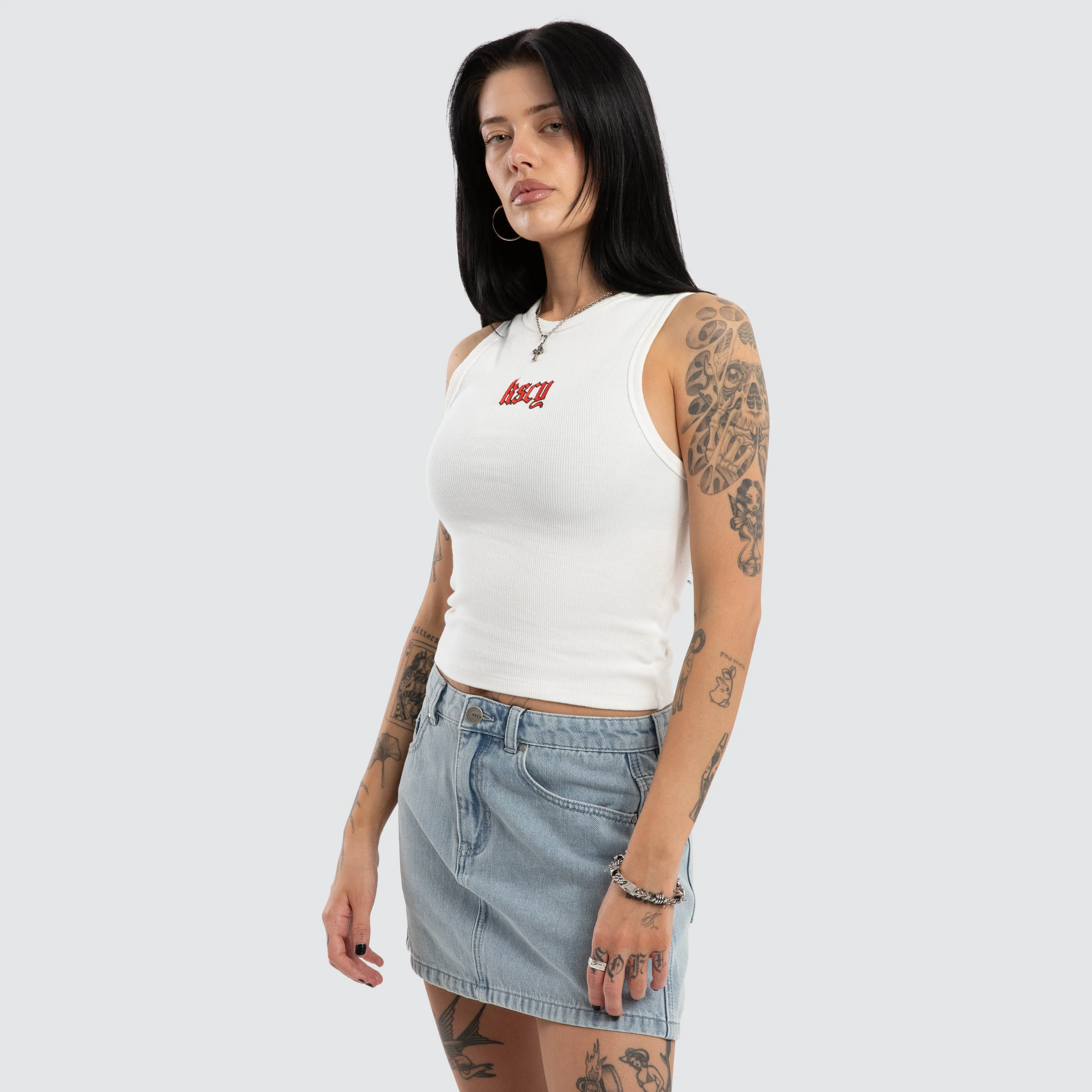 Lenora Rib Tank Natural White sold by Neverland product image thumbnail 3