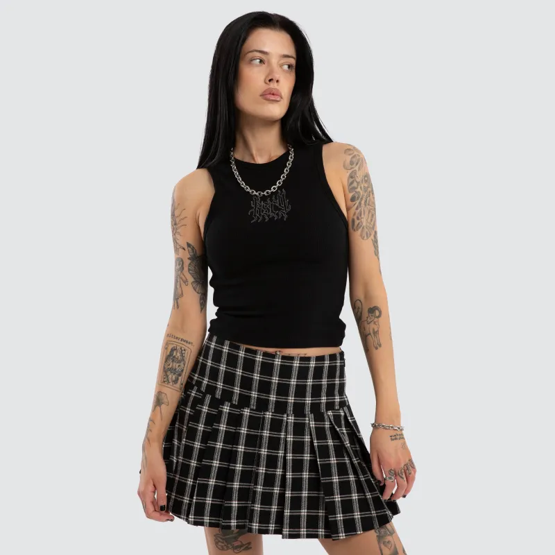 Odette Rib Tank Jet Black sold by Neverland