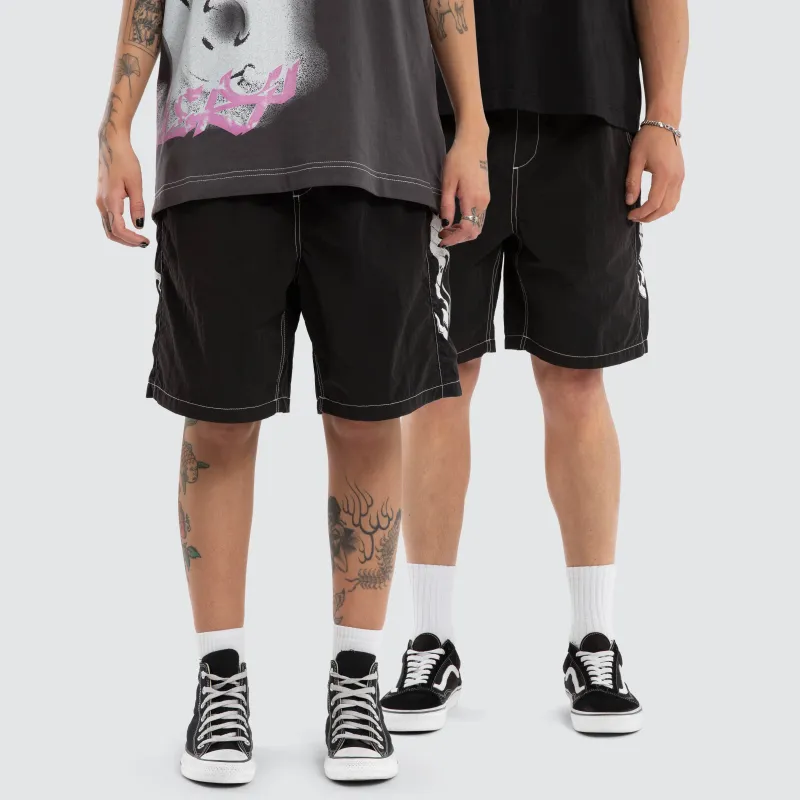 Subject Panel Beach Short Black sold by Neverland