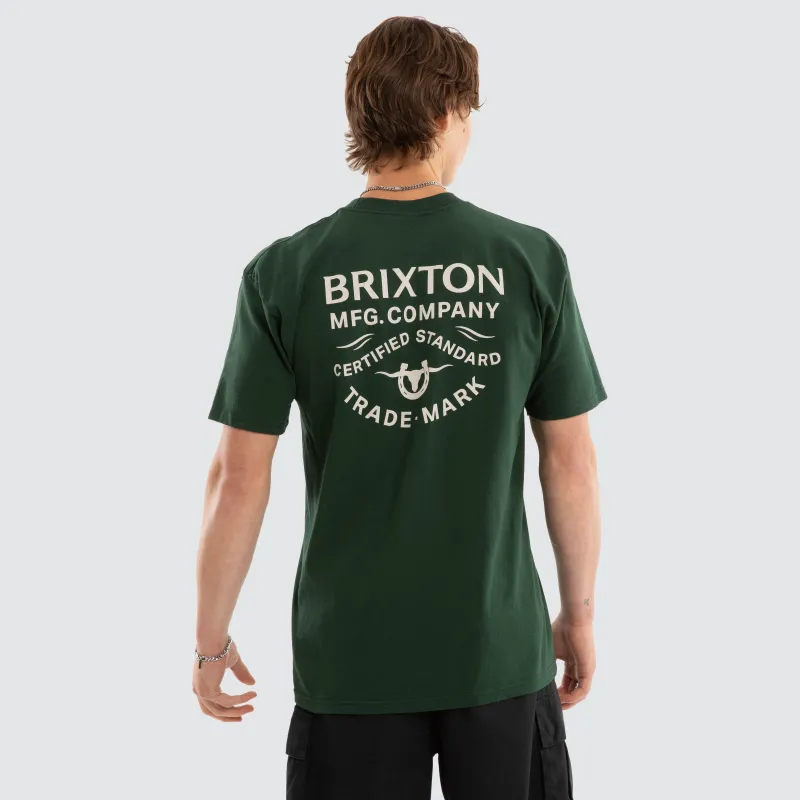 Stacked Short Sleeve Tee Forest Green made by Brixton