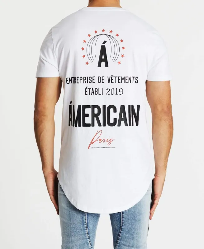 La Nuit Dual Curved T-Shirt White sold by Neverland