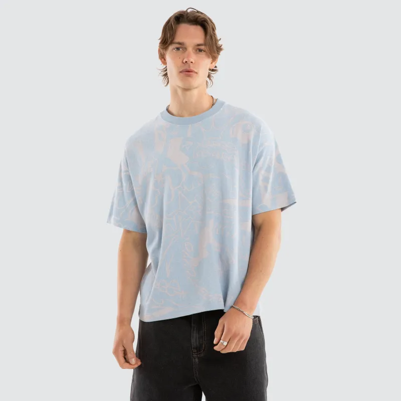 Allover Gorilla Fit Tee Dusty Blue sold by Neverland