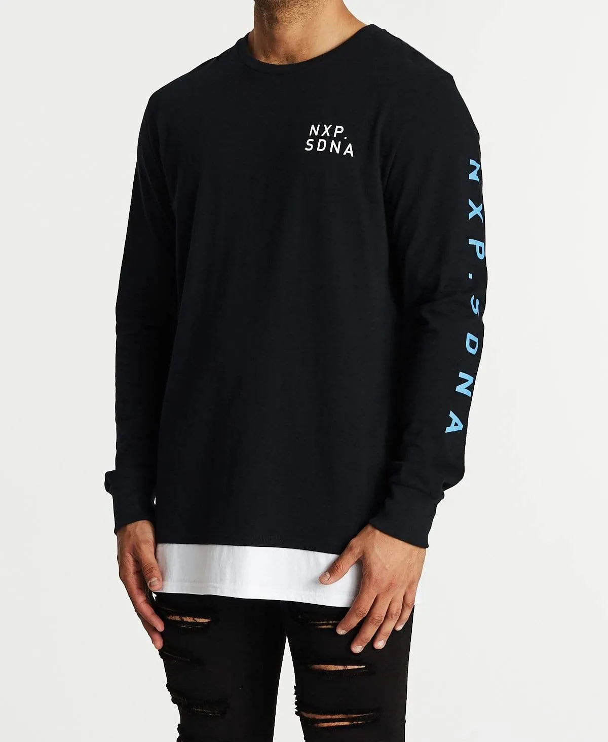 Protected Standard Layered Long Sleeve T-Shirt Jet Black sold by Neverland product image thumbnail 3