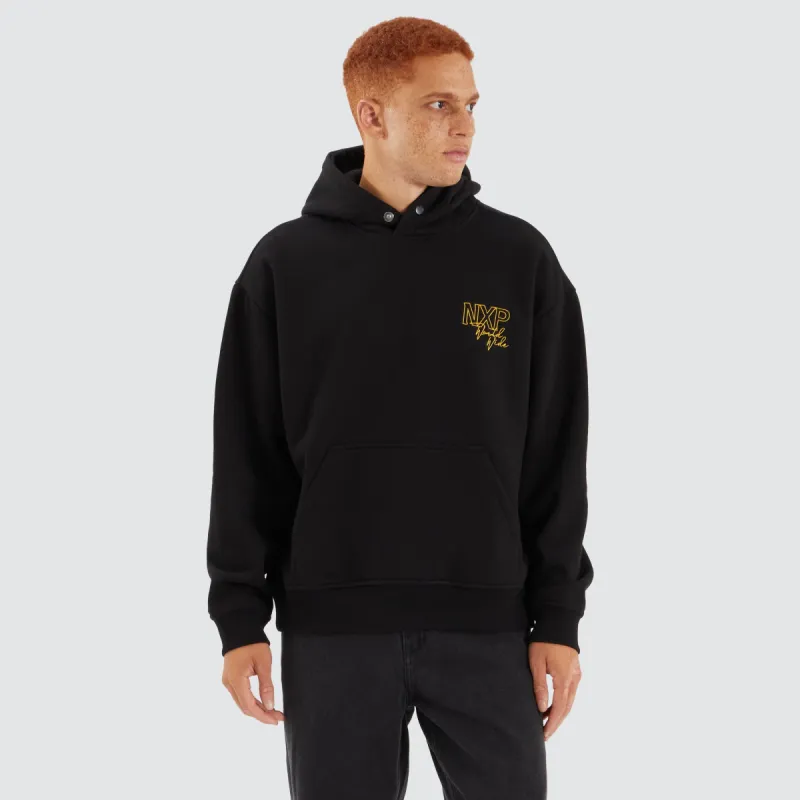 Olympia Box Fit Hoodie Jet Black sold by Neverland