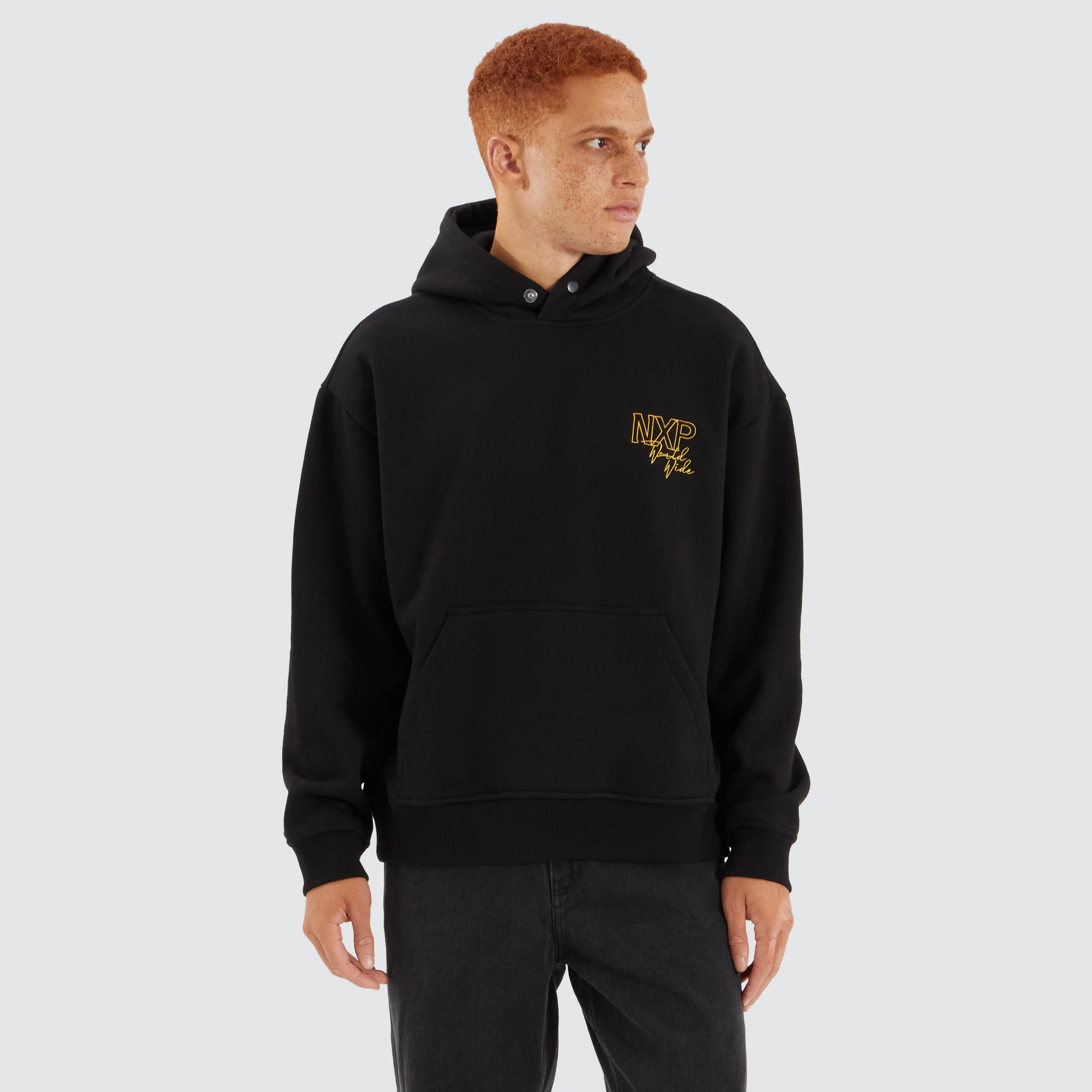 Olympia Box Fit Hoodie Jet Black sold by Neverland
