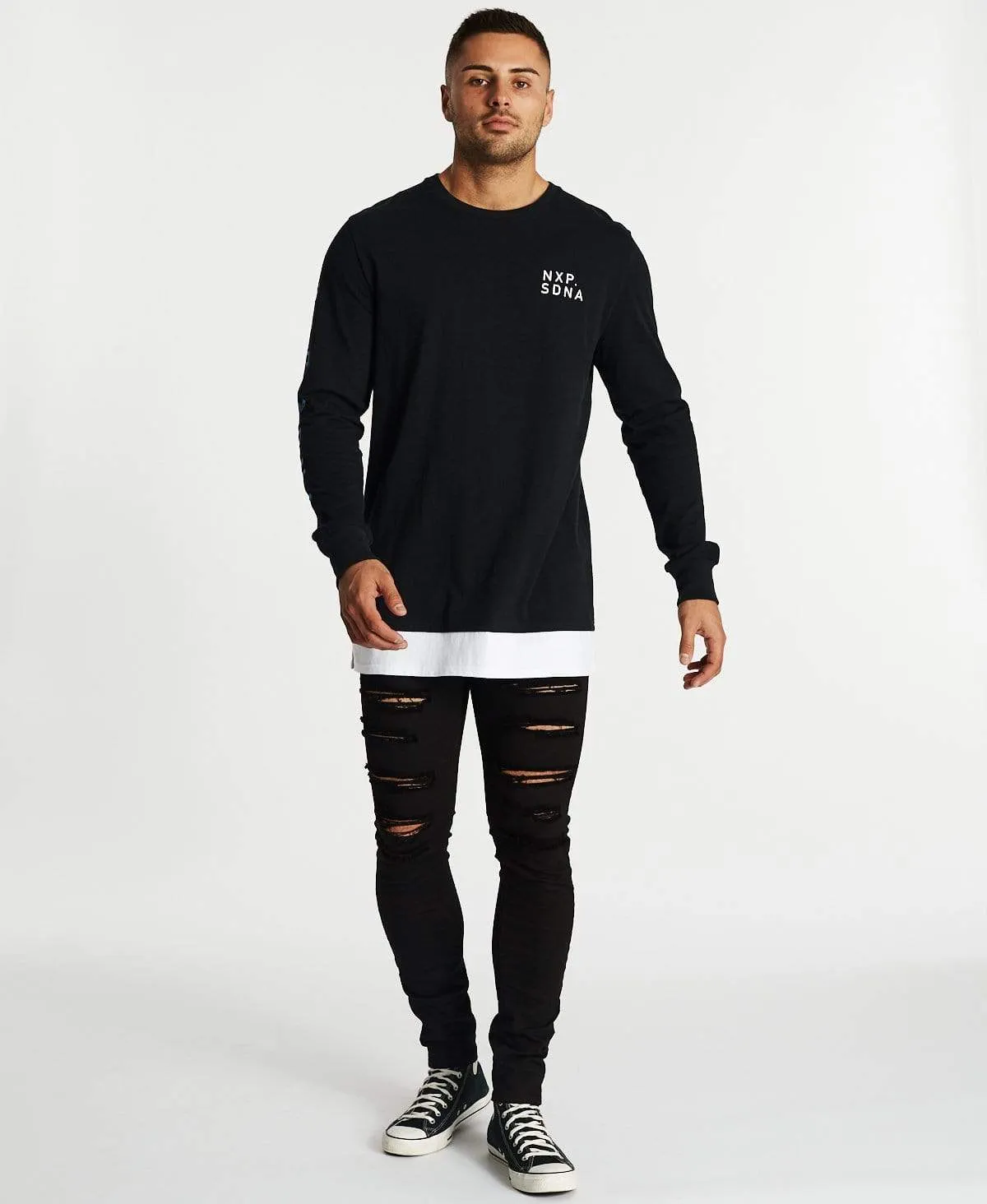Protected Standard Layered Long Sleeve T-Shirt Jet Black sold by Neverland product image thumbnail 4