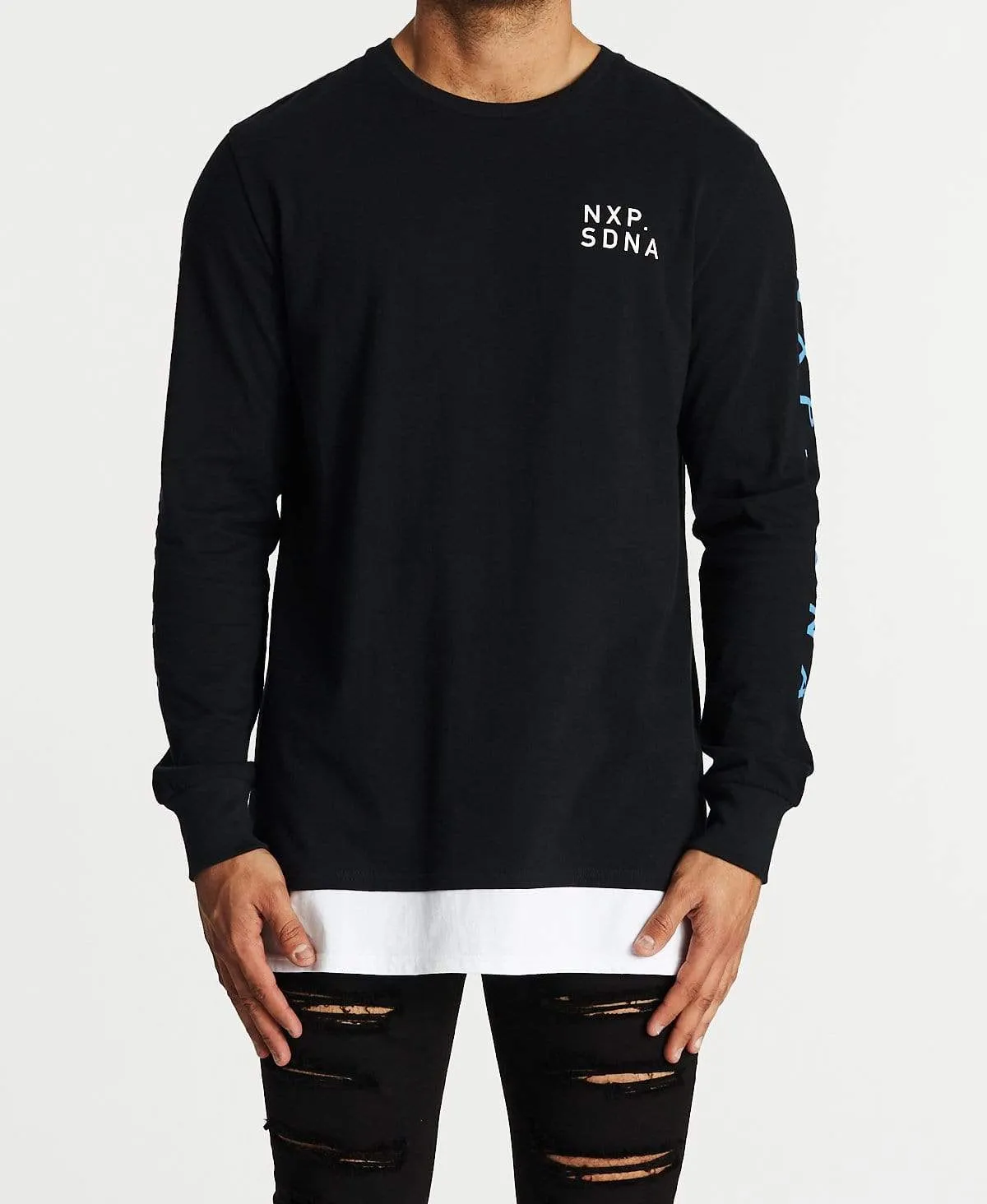 Protected Standard Layered Long Sleeve T-Shirt Jet Black sold by Neverland product image thumbnail 2