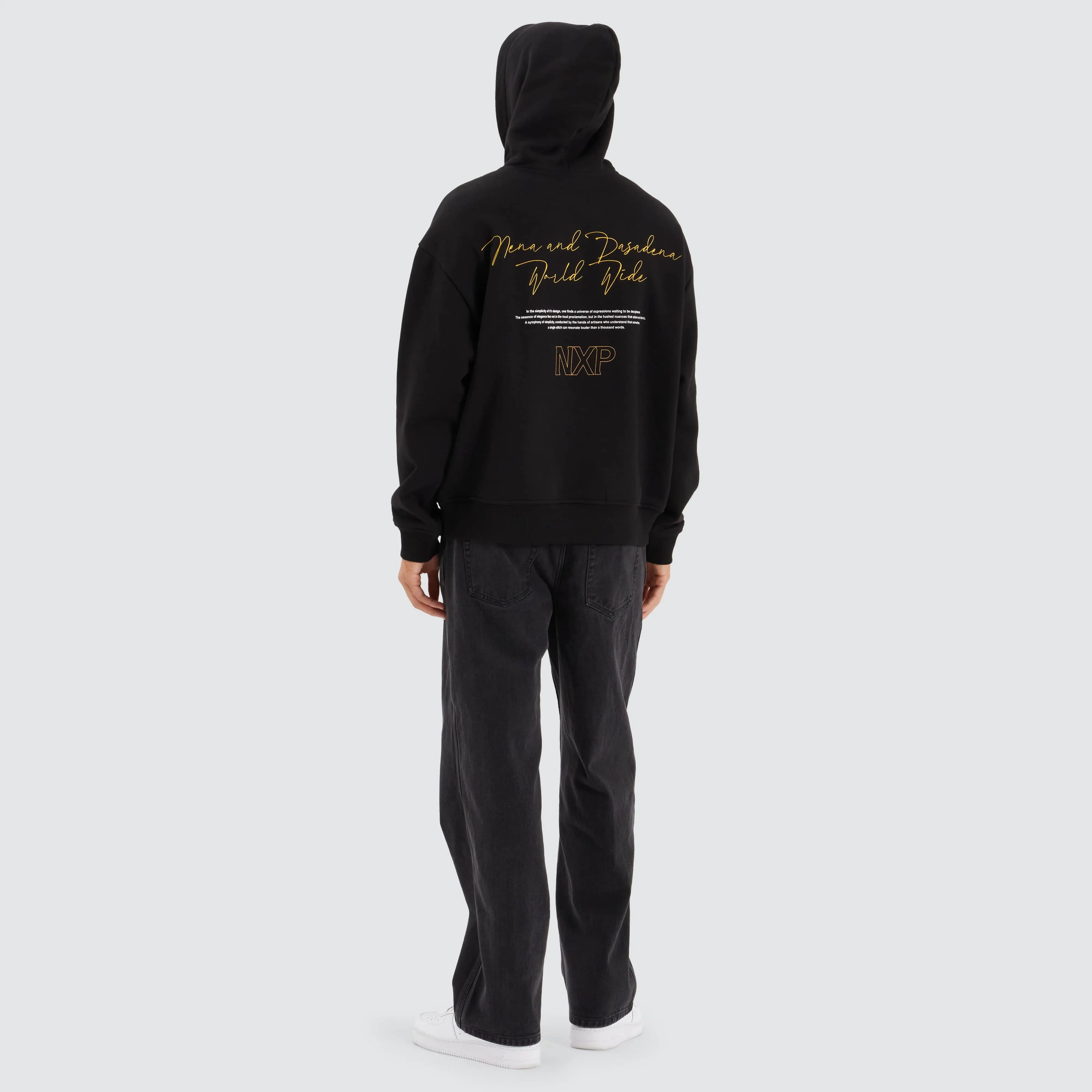 Olympia Box Fit Hoodie Jet Black sold by Neverland product image thumbnail 5
