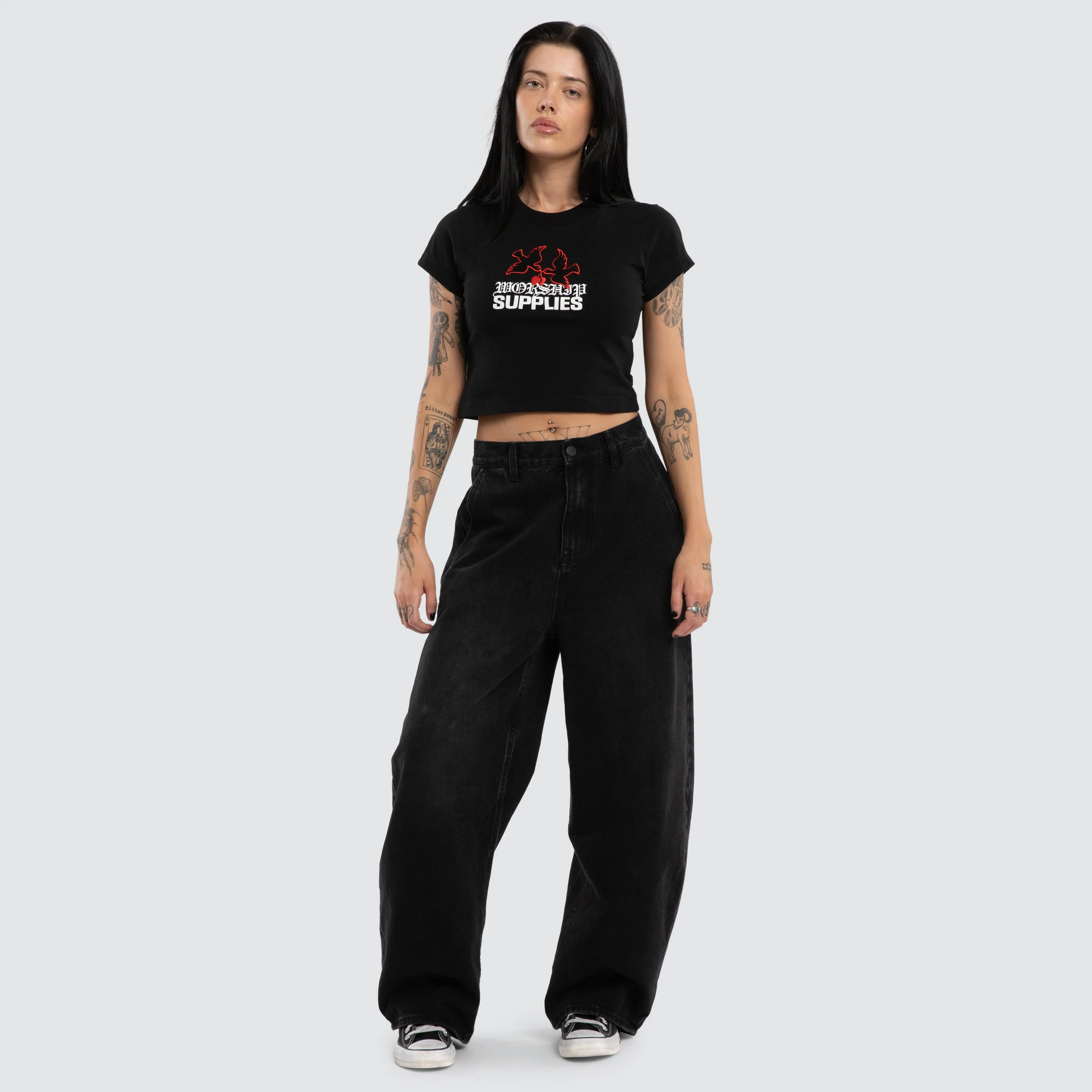Love Birds Teeny Tee Black sold by Neverland product image thumbnail 4